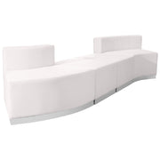 HERCULES Alon Series Melrose White LeatherSoft Reception Configuration, 4 Pieces