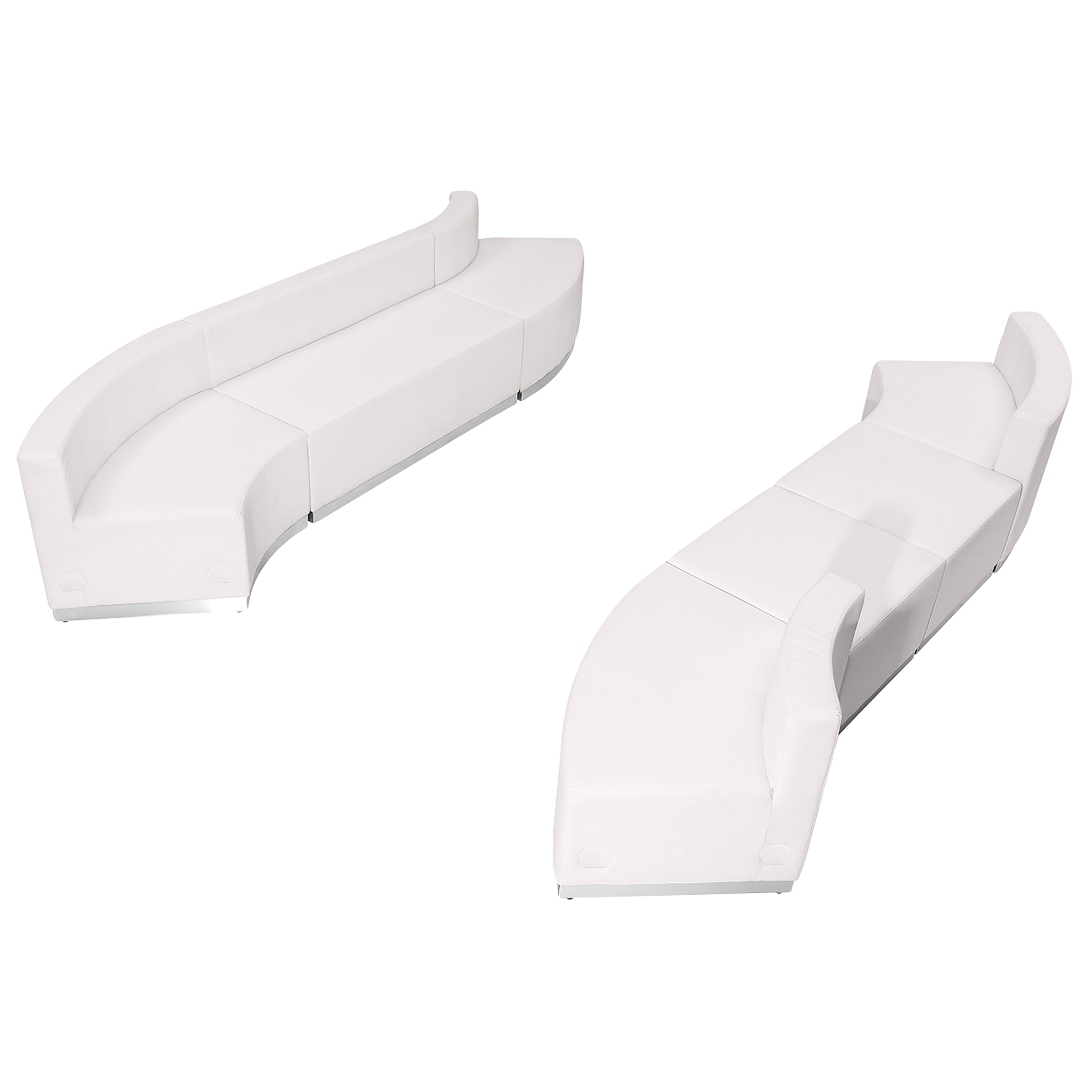 HERCULES Alon Series Melrose White LeatherSoft Reception Configuration, 7 Pieces