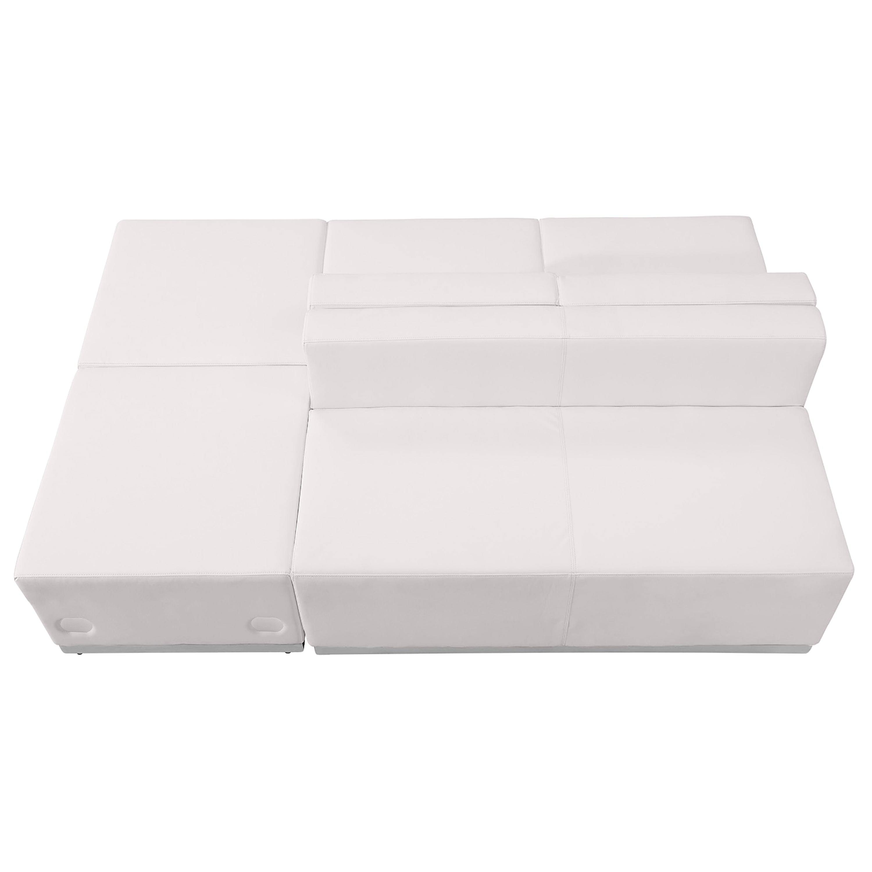 HERCULES Alon Series Melrose White LeatherSoft Reception Configuration, 4 Pieces