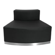 HERCULES Alon Series Black LeatherSoft Convex Chair with Brushed Stainless Steel Base