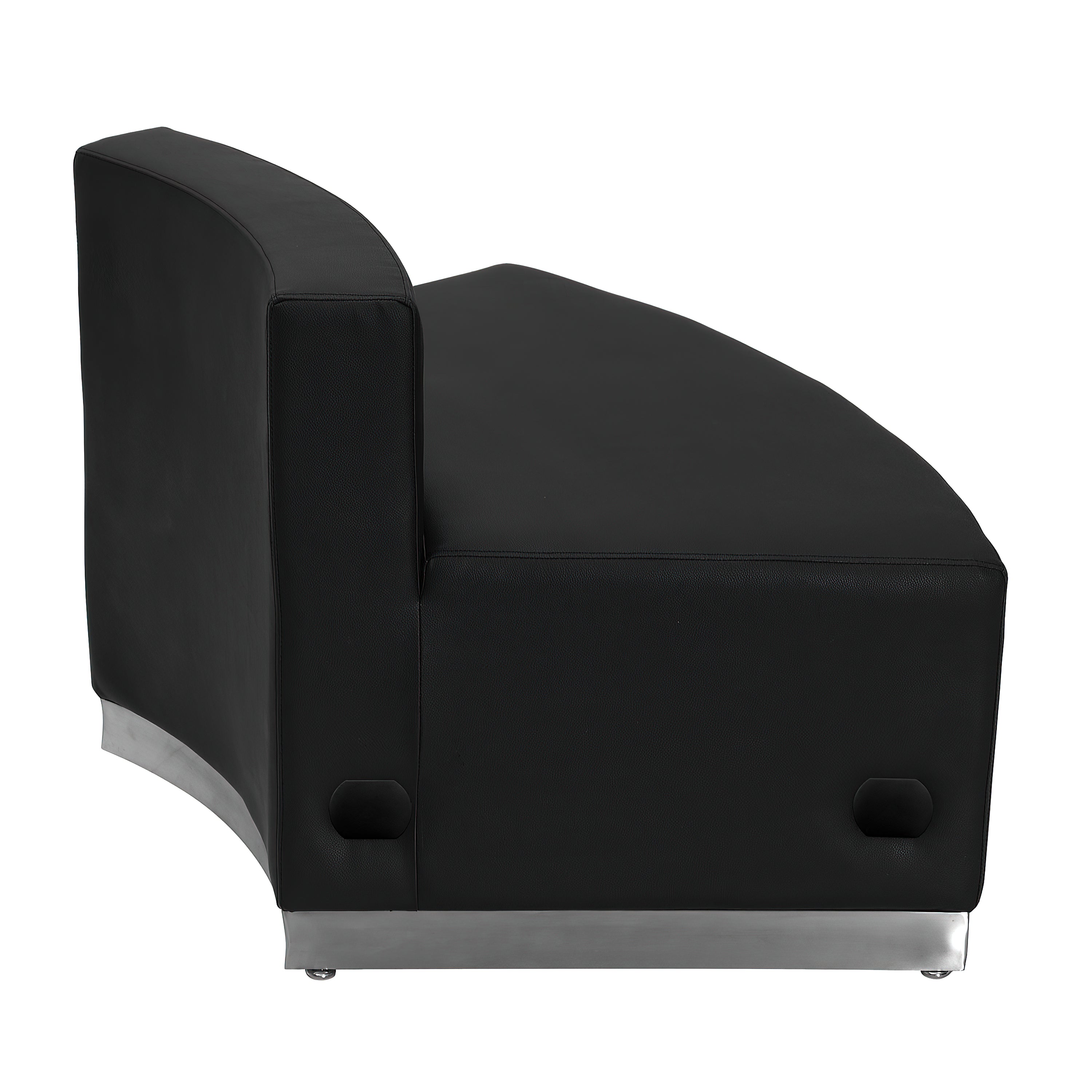 HERCULES Alon Series Black LeatherSoft Convex Chair with Brushed Stainless Steel Base