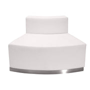 HERCULES Alon Series Melrose White LeatherSoft Convex Chair with Brushed Stainless Steel Base