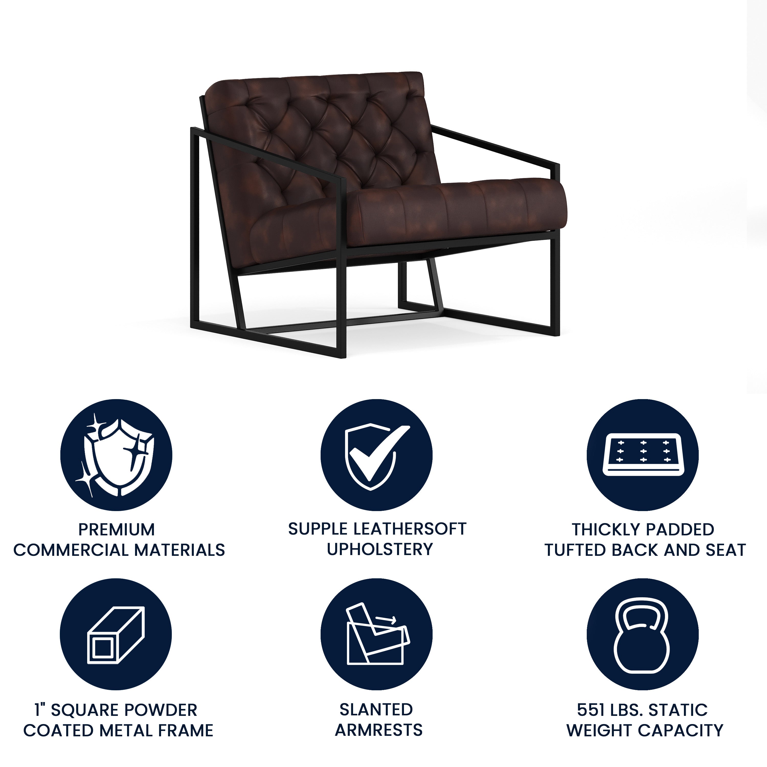 HERCULES Madison Series Bomber Jacket LeatherSoft Tufted Lounge Chair