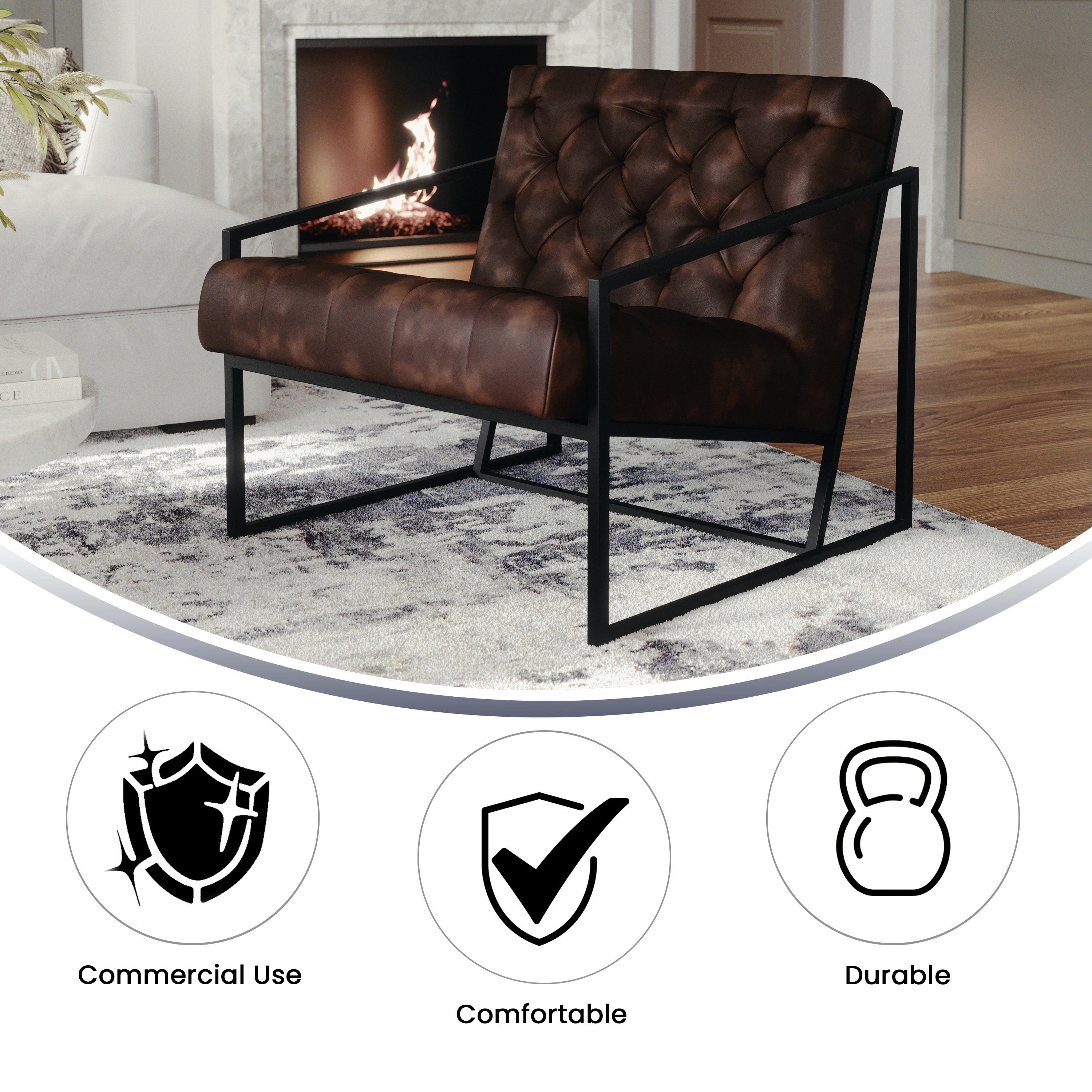 HERCULES Madison Series Bomber Jacket LeatherSoft Tufted Lounge Chair