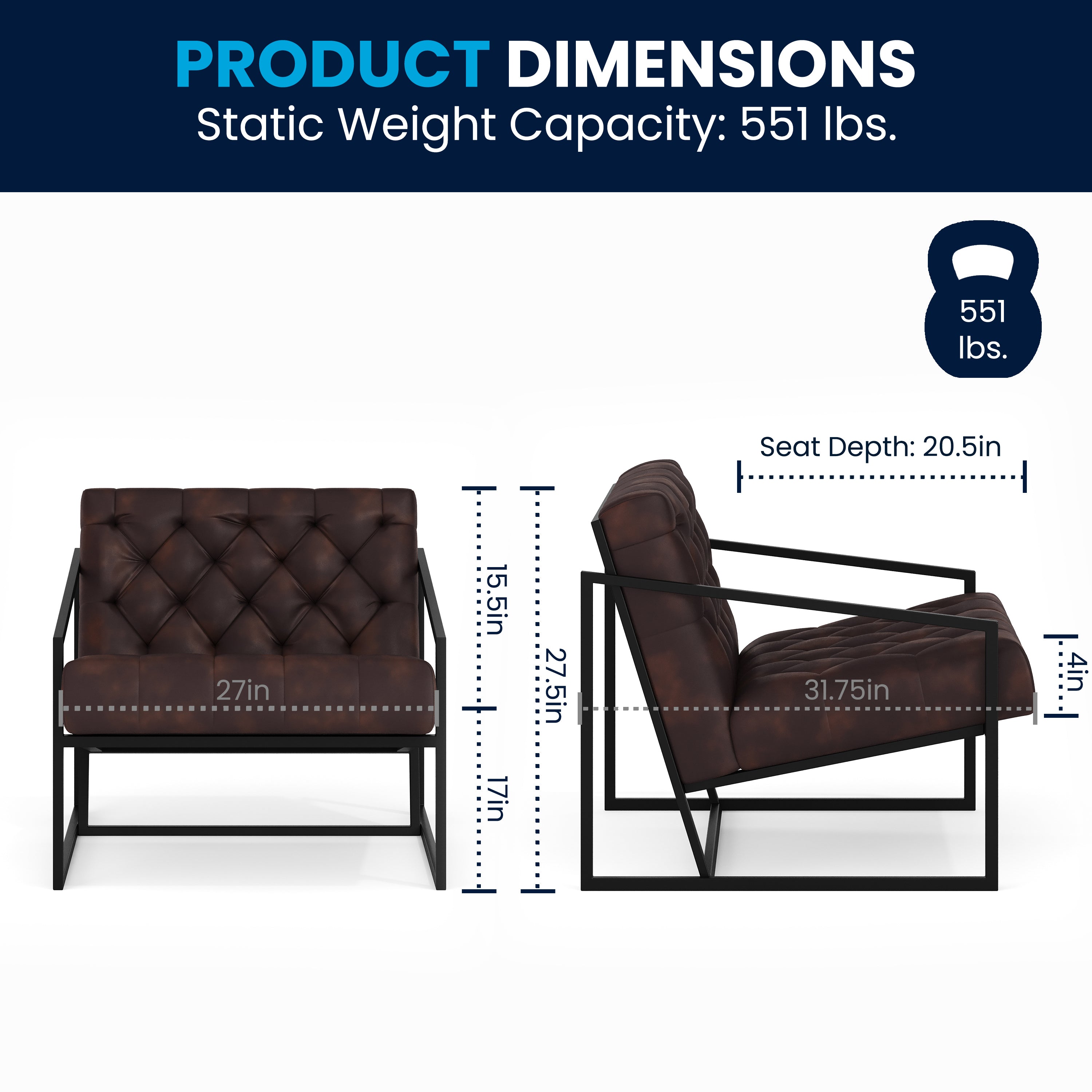 HERCULES Madison Series Bomber Jacket LeatherSoft Tufted Lounge Chair