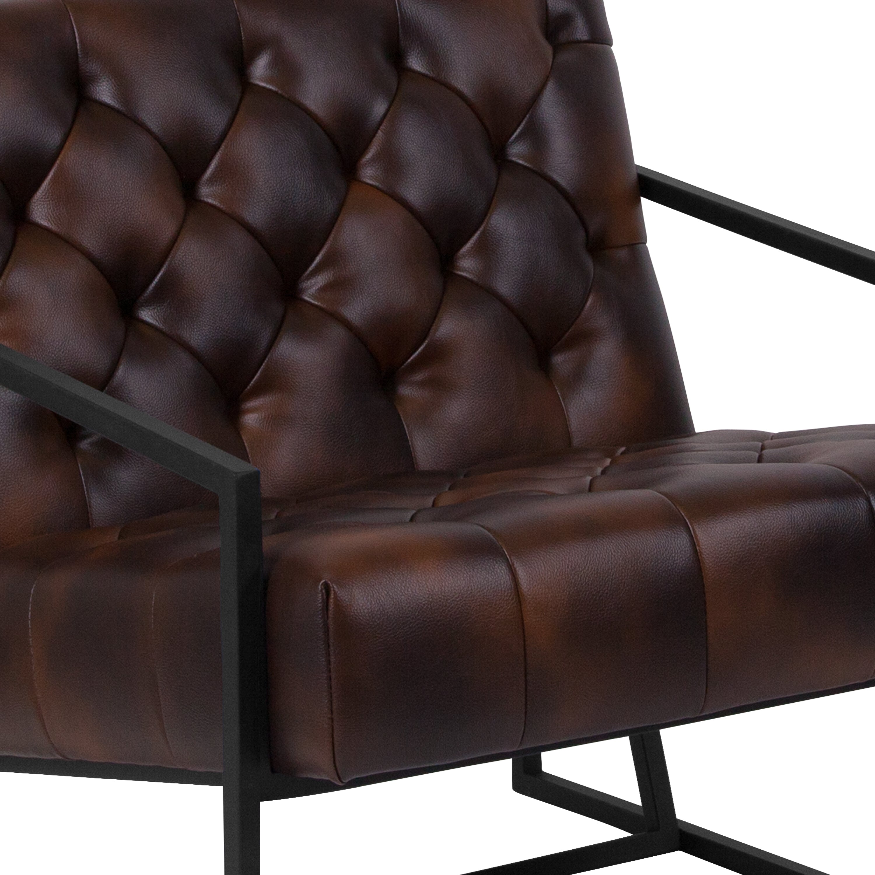HERCULES Madison Series Bomber Jacket LeatherSoft Tufted Lounge Chair