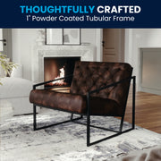 HERCULES Madison Series Bomber Jacket LeatherSoft Tufted Lounge Chair
