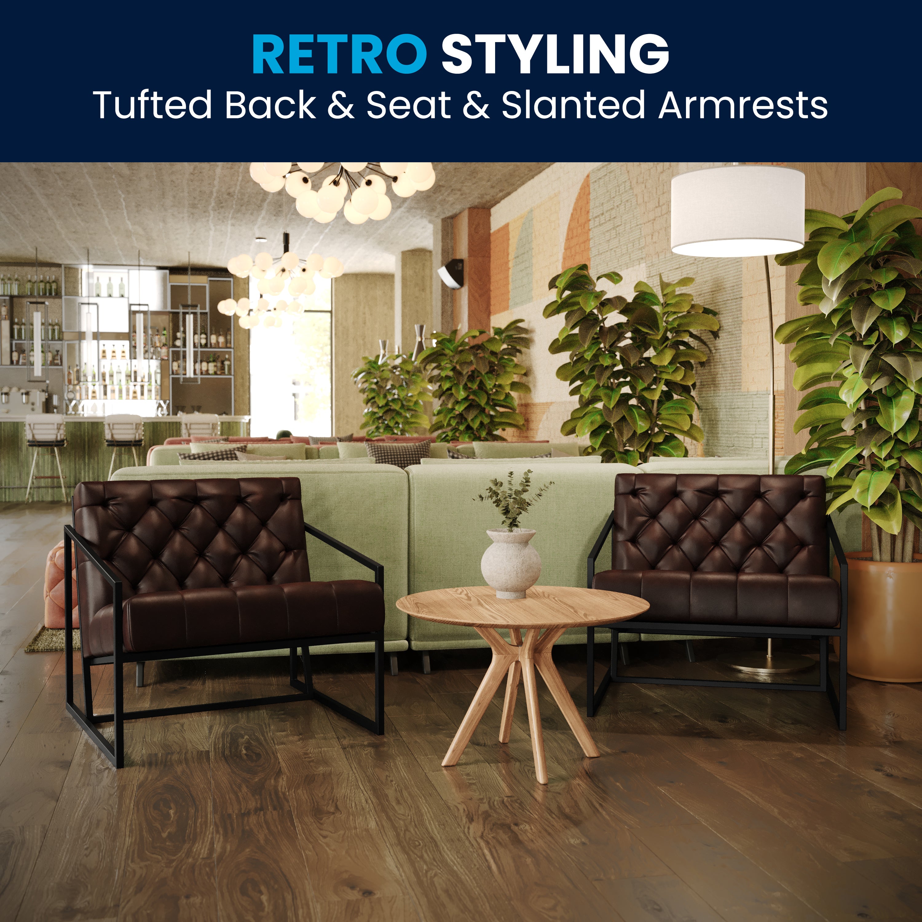 HERCULES Madison Series Bomber Jacket LeatherSoft Tufted Lounge Chair