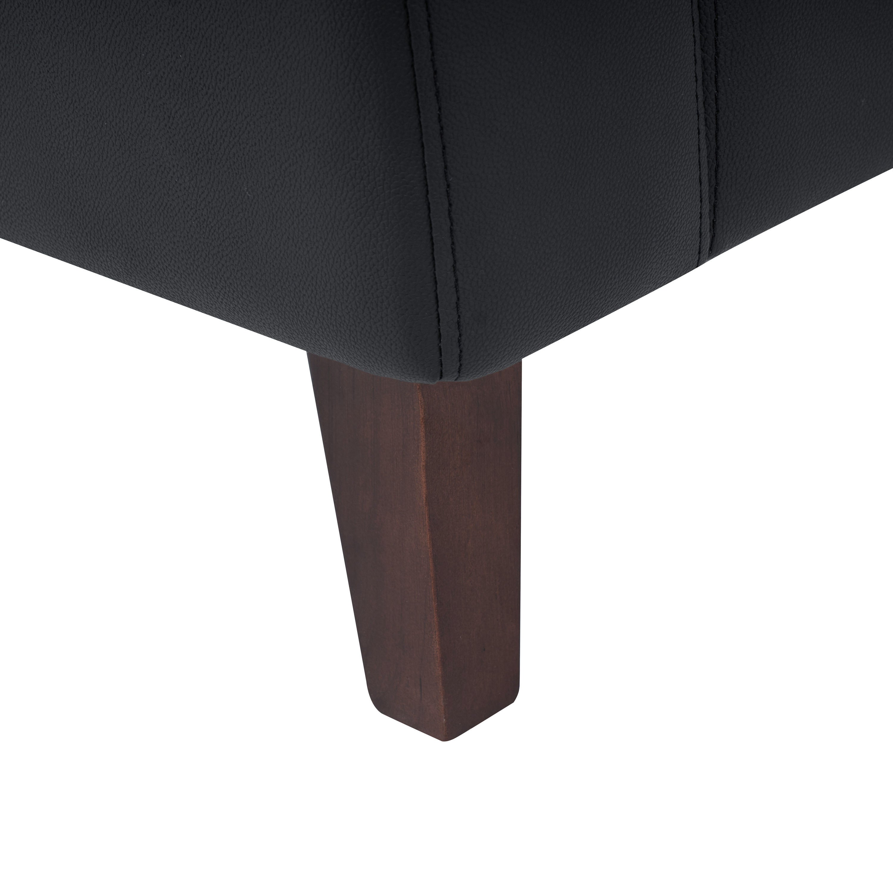 HERCULES Artemis Black LeatherSoft Reception Chair with 2 AC Outlets/1 USB/1 USB-C Ports and Solid Wood Walnut Legs with Adjustable Floor Glides