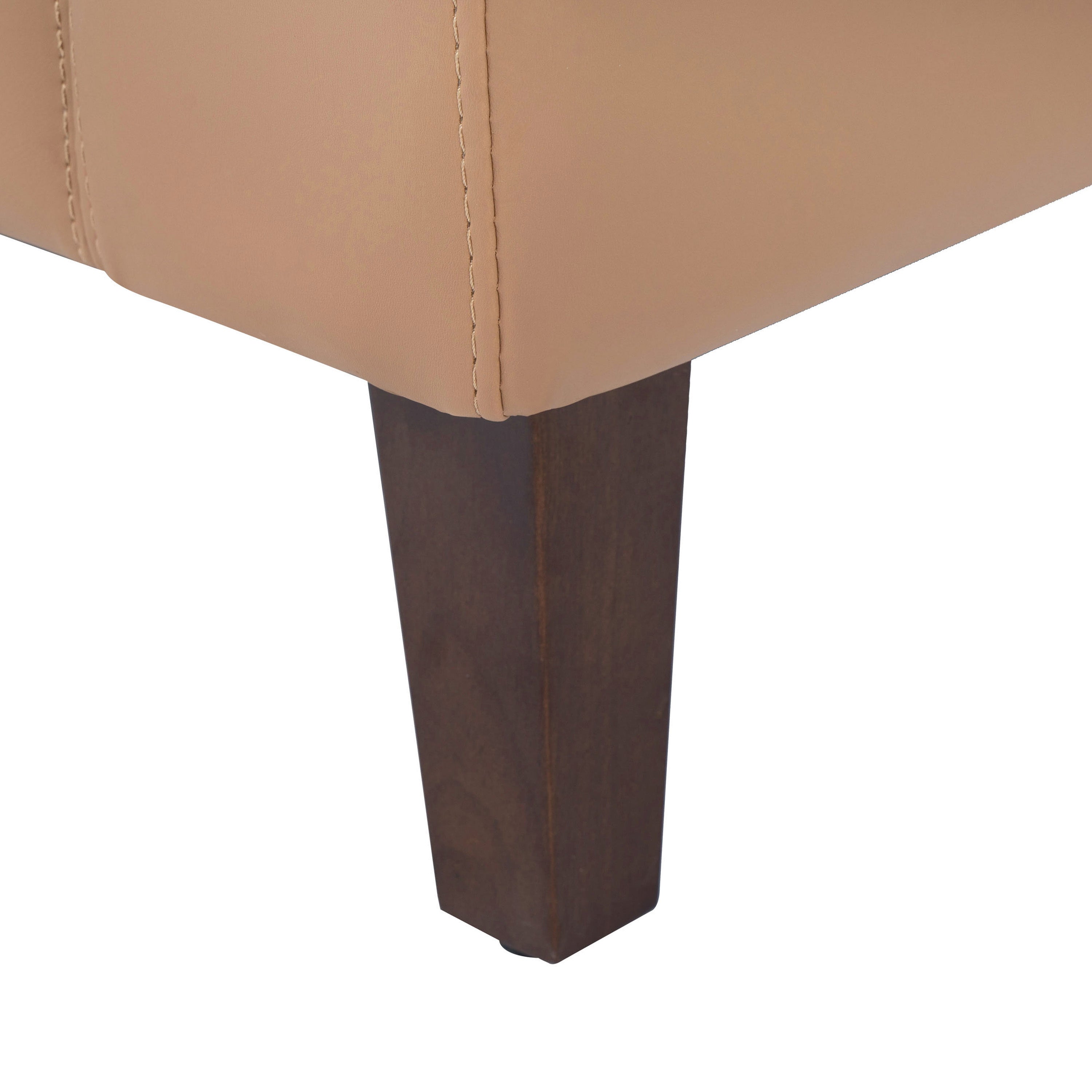 HERCULES Artemis Cognac LeatherSoft Right Arm Reception Chair, 2 AC Outlets/1 USB/1 USB-C Ports and Wooden Walnut Legs with Adjustable Floor Glides