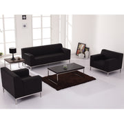 HERCULES Definity Series Contemporary Black LeatherSoft Loveseat