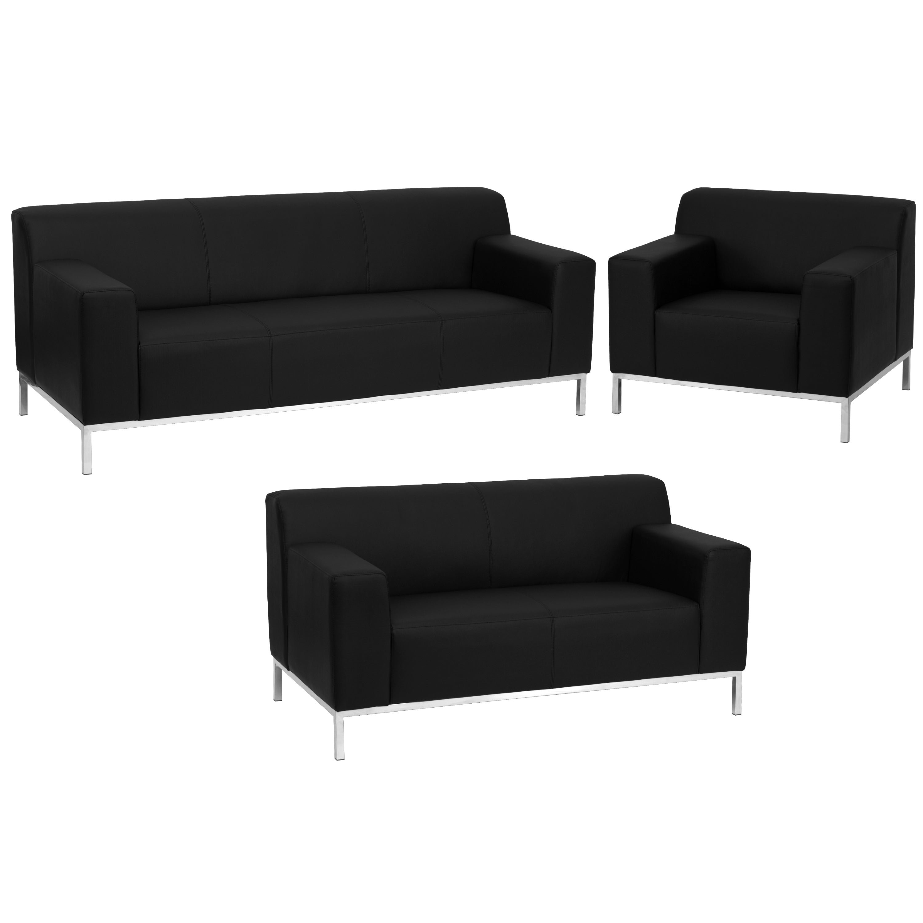 HERCULES Definity Series Reception Set in Black LeatherSoft