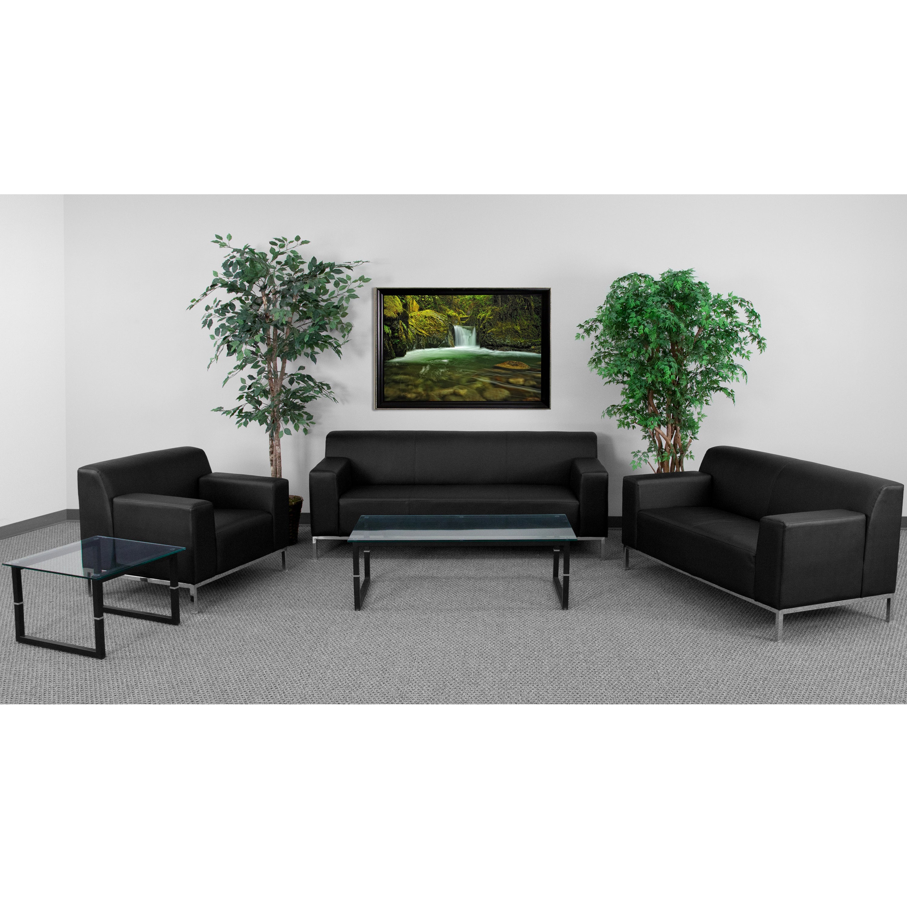 HERCULES Definity Series Reception Set in Black LeatherSoft