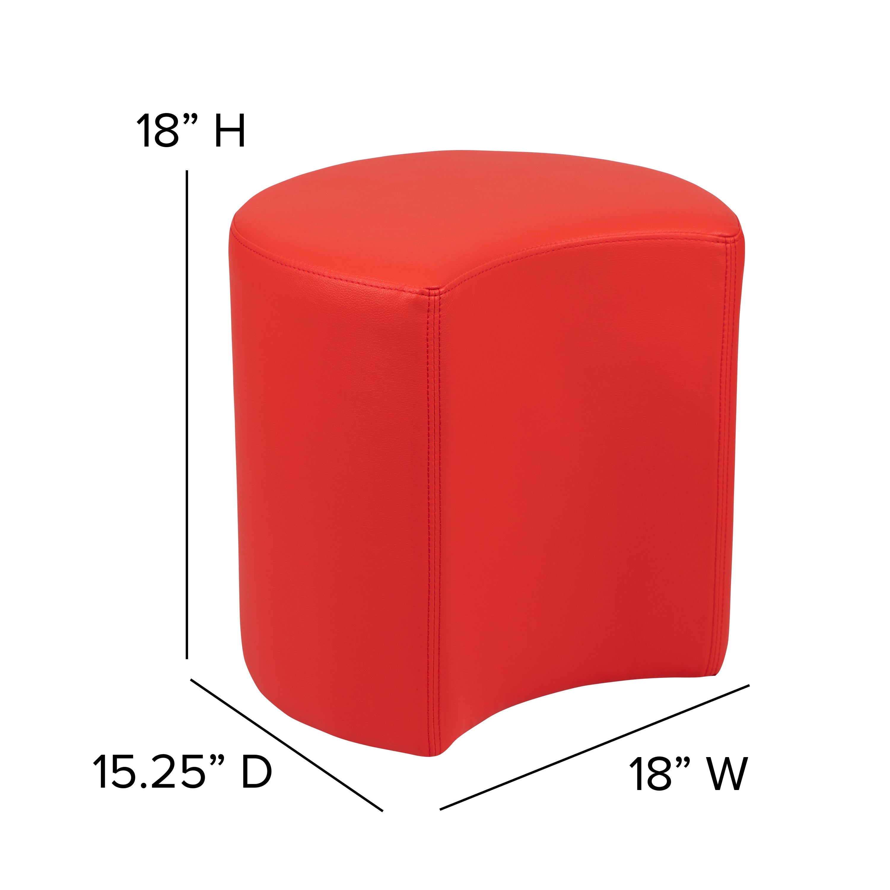 Nicholas Soft Seating Flexible Moon for Classrooms and Common Spaces - 18" Seat Height (Red)