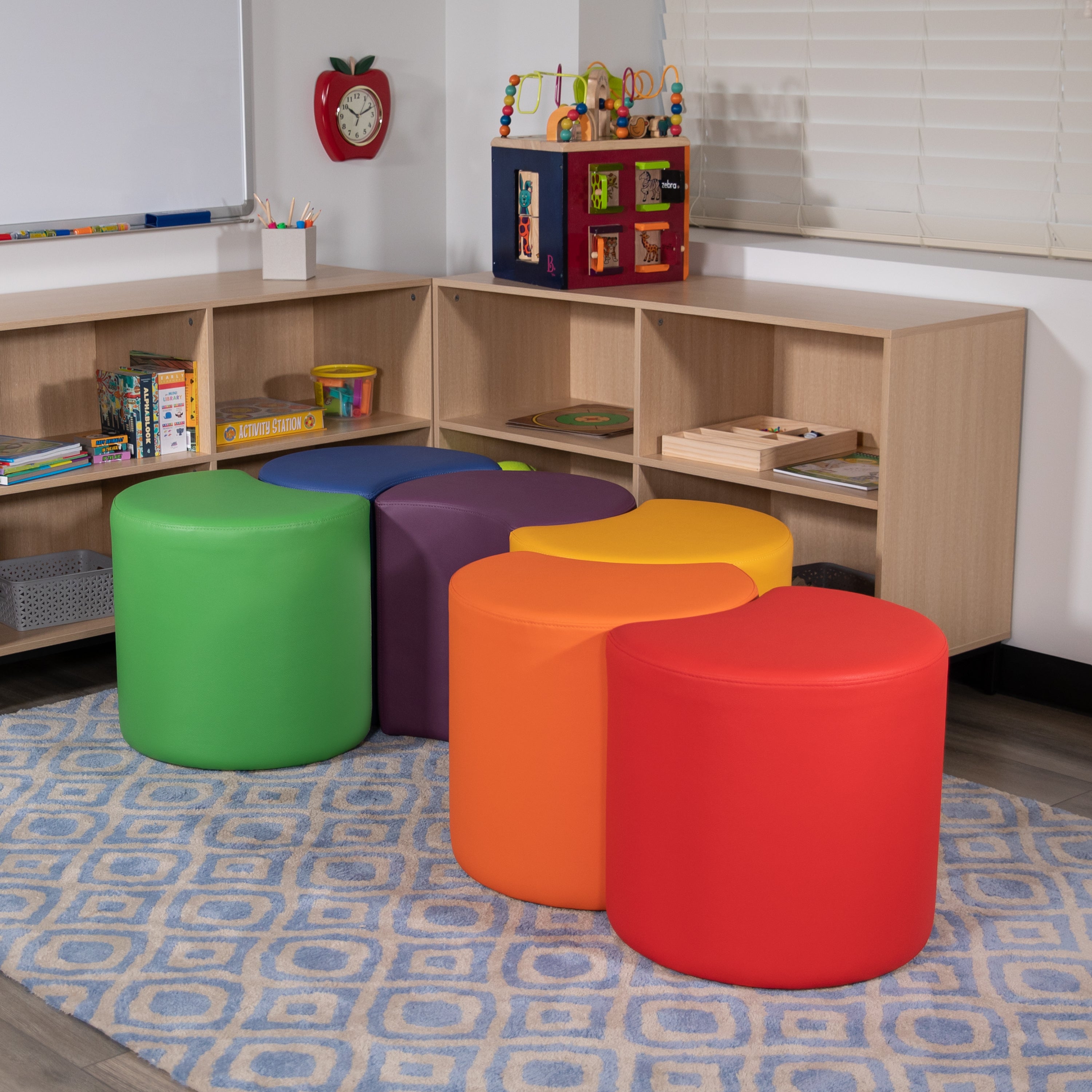 Nicholas Soft Seating Flexible Moon for Classrooms and Common Spaces - 18" Seat Height (Red)
