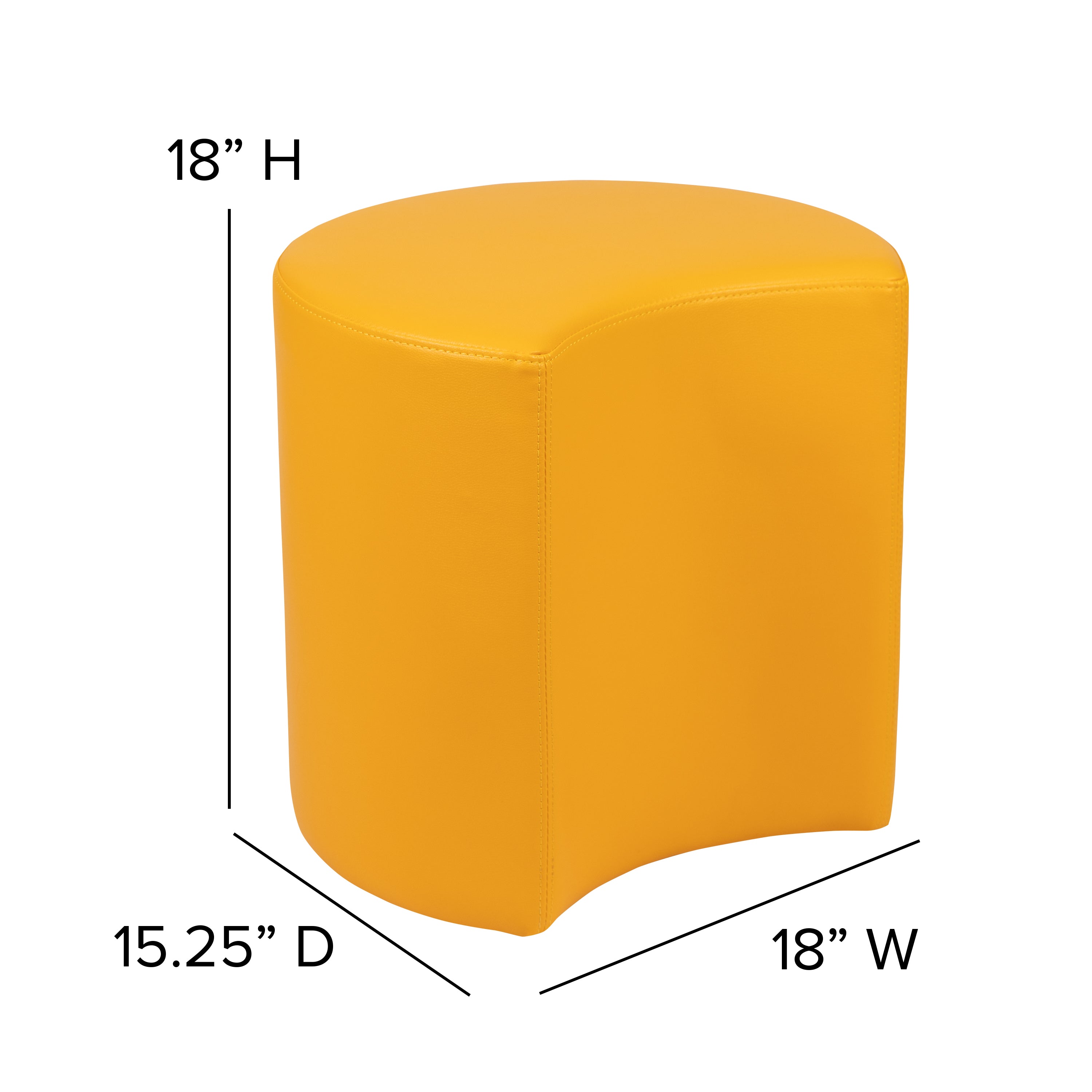 Nicholas Soft Seating Flexible Moon for Classrooms and Common Spaces - 18" Seat Height (Yellow)
