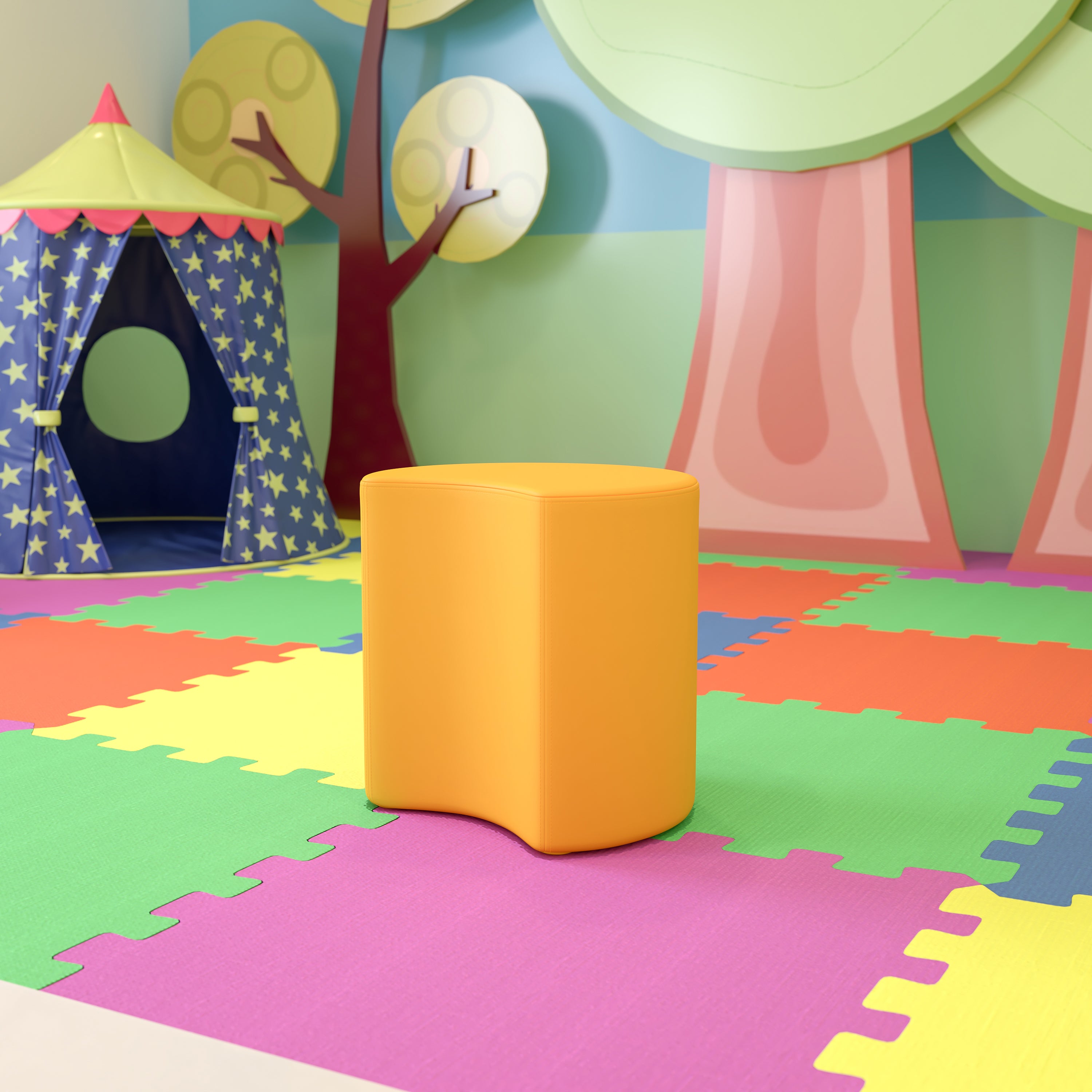 Nicholas Soft Seating Flexible Moon for Classrooms and Common Spaces - 18" Seat Height (Yellow)