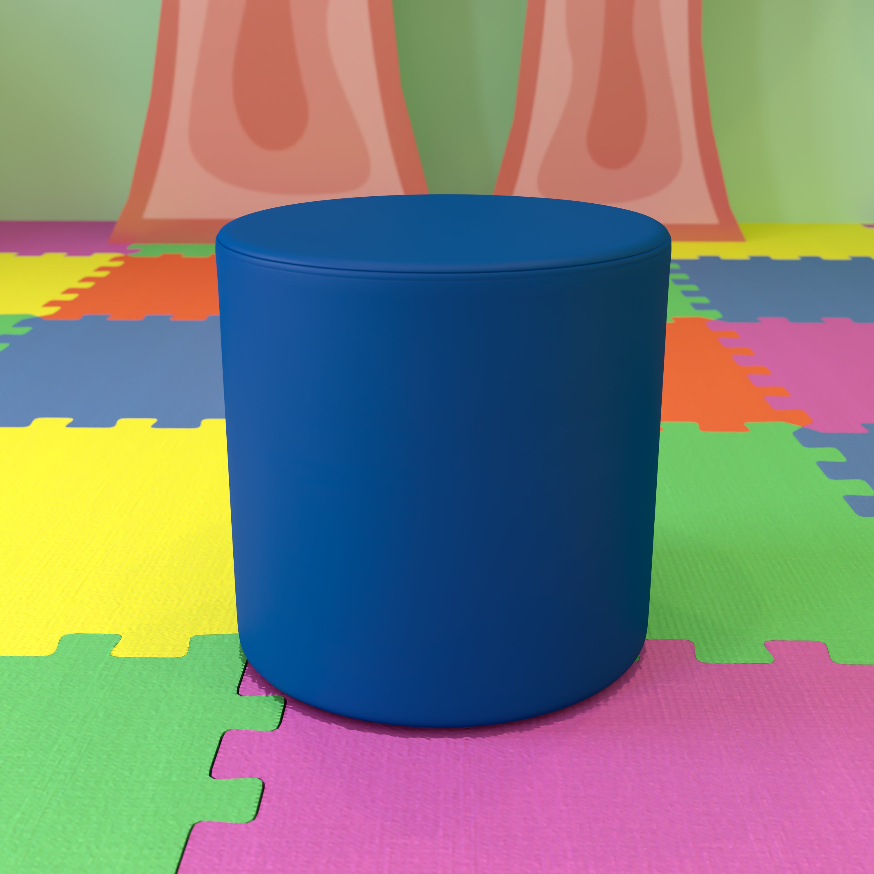 Nicholas Soft Seating Flexible Circle for Classrooms and Common Spaces - 18" Seat Height (Blue)