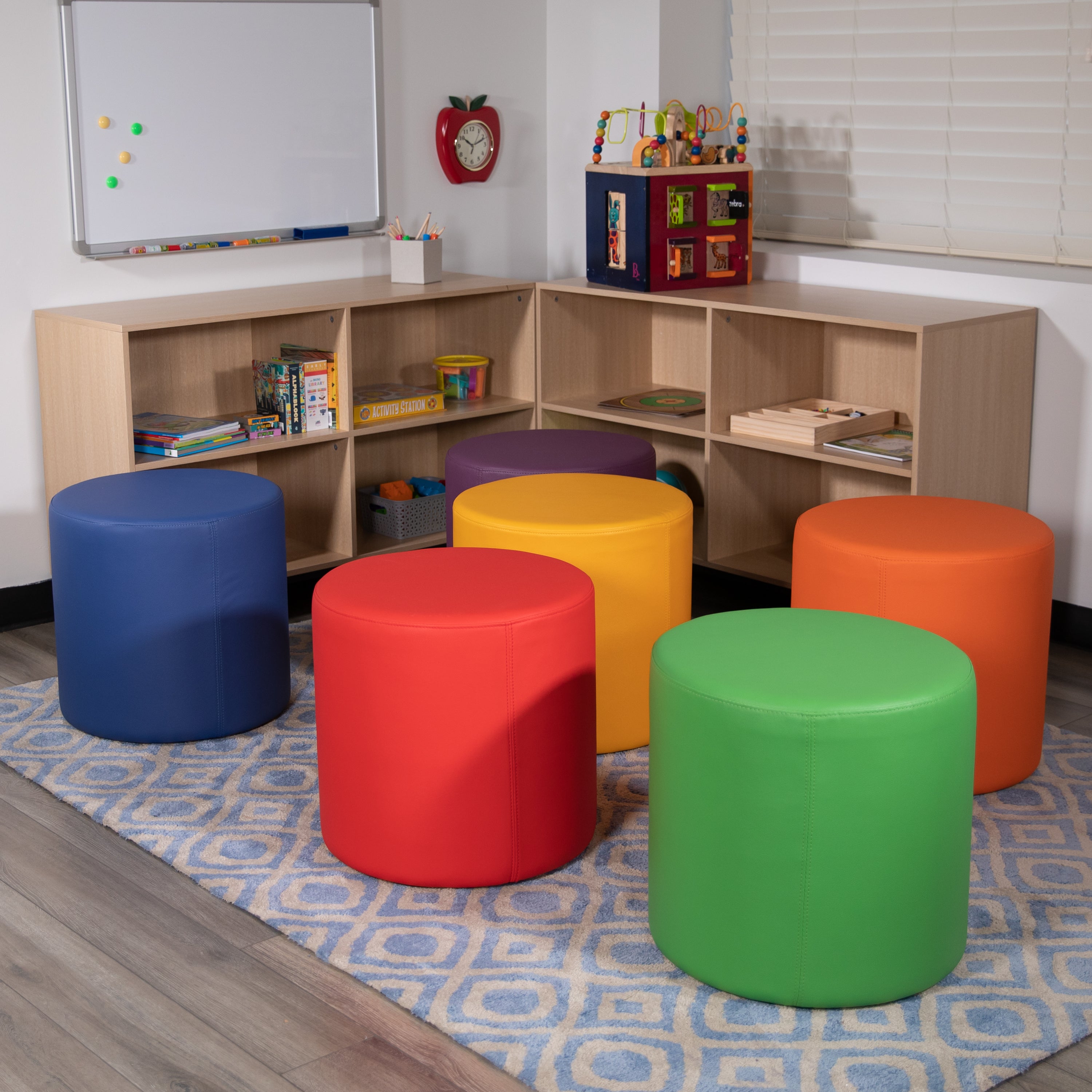 Nicholas Soft Seating Flexible Circle for Classrooms and Common Spaces - 18" Seat Height (Blue)