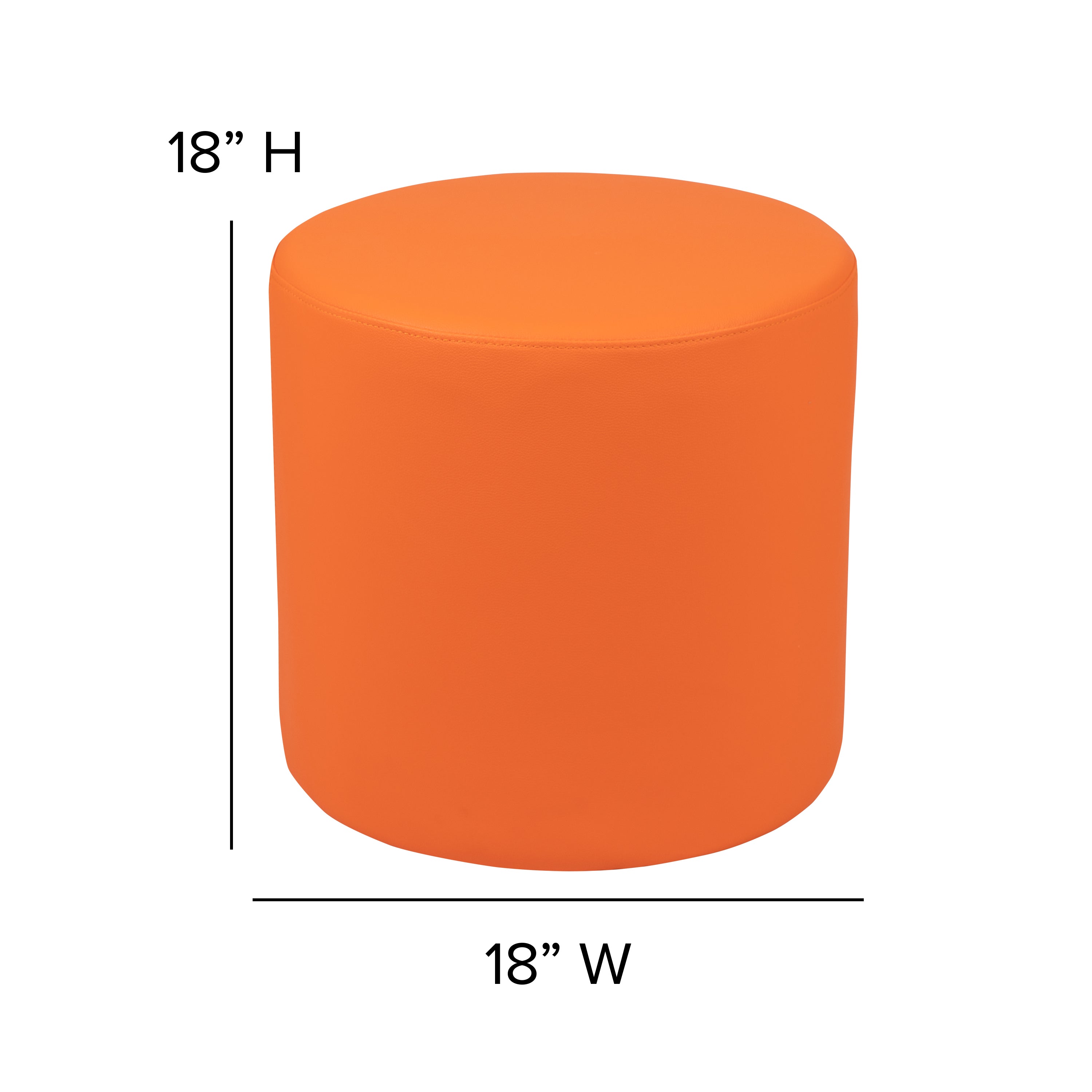 Nicholas Soft Seating Flexible Circle for Classrooms and Common Spaces - 18" Seat Height (Orange)