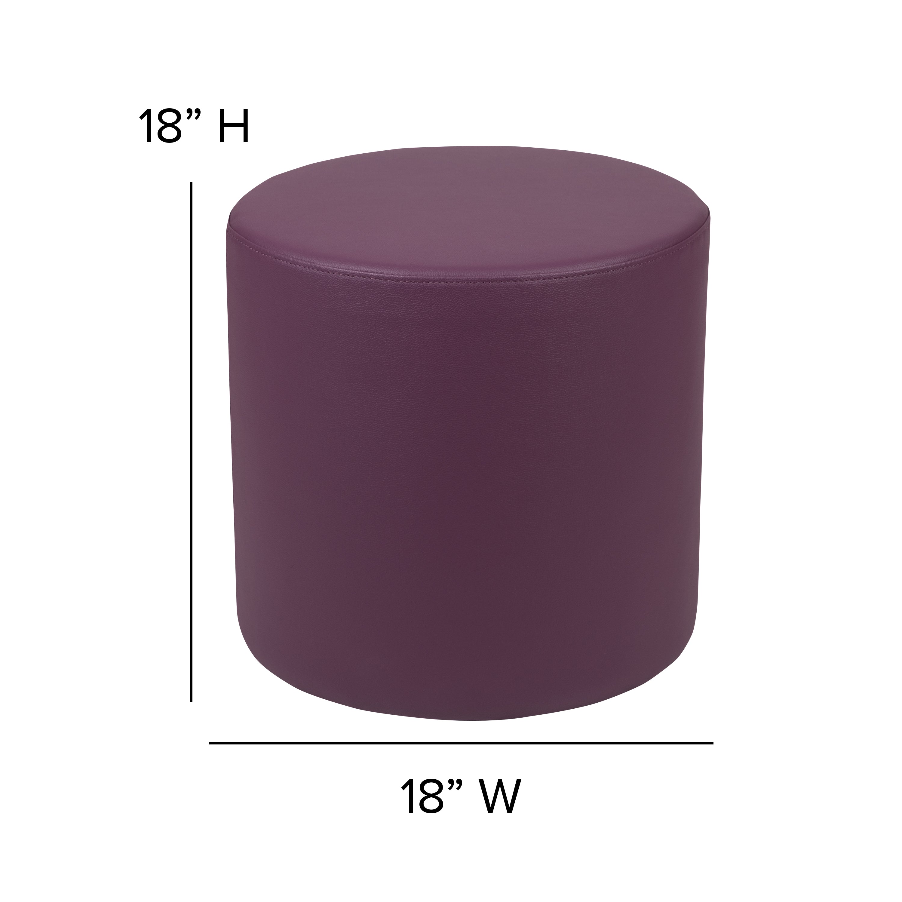 Nicholas Soft Seating Flexible Circle for Classrooms and Common Spaces - 18" Seat Height (Purple)