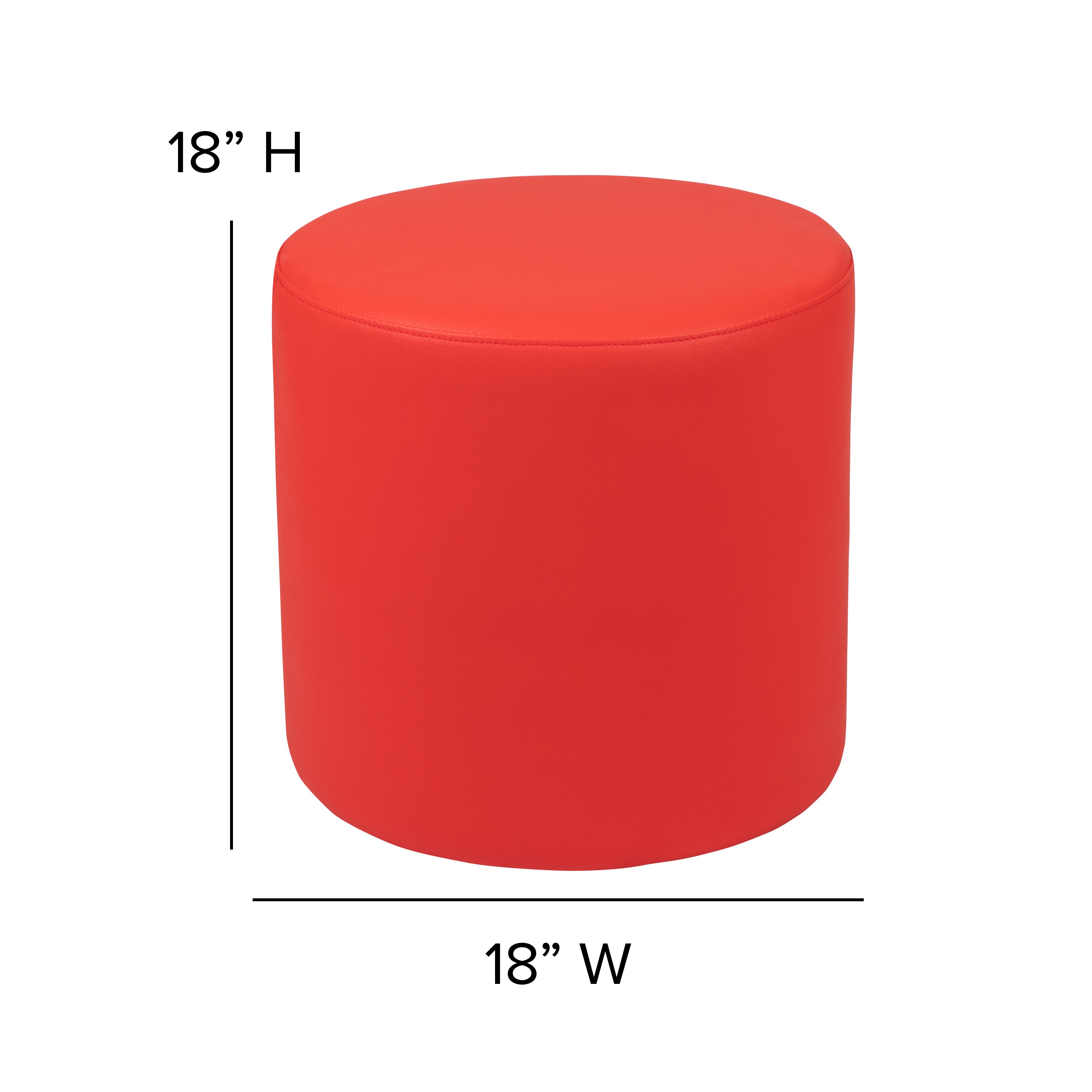 Nicholas Soft Seating Flexible Circle for Classrooms and Common Spaces - 18" Seat Height (Red)