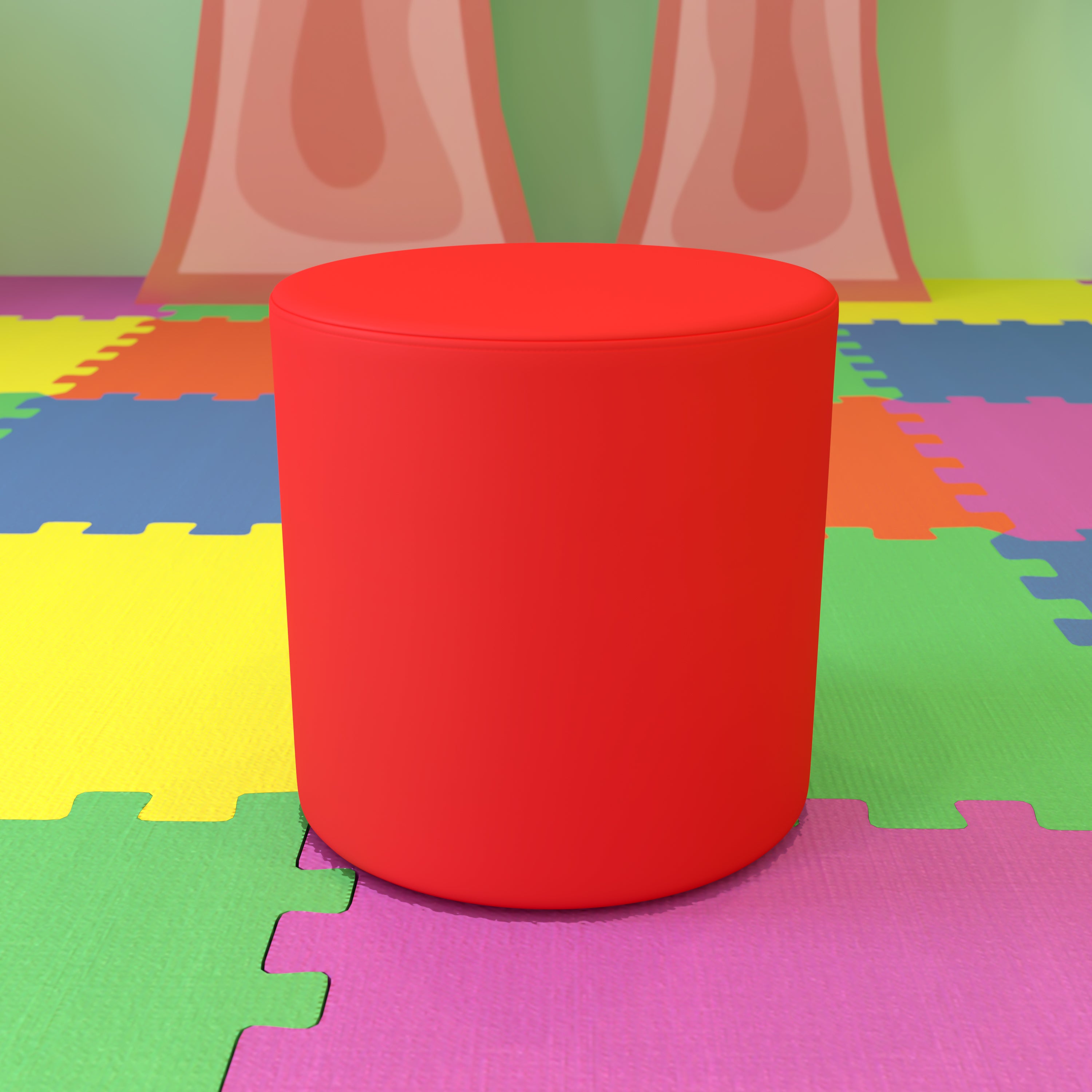 Nicholas Soft Seating Flexible Circle for Classrooms and Common Spaces - 18" Seat Height (Red)