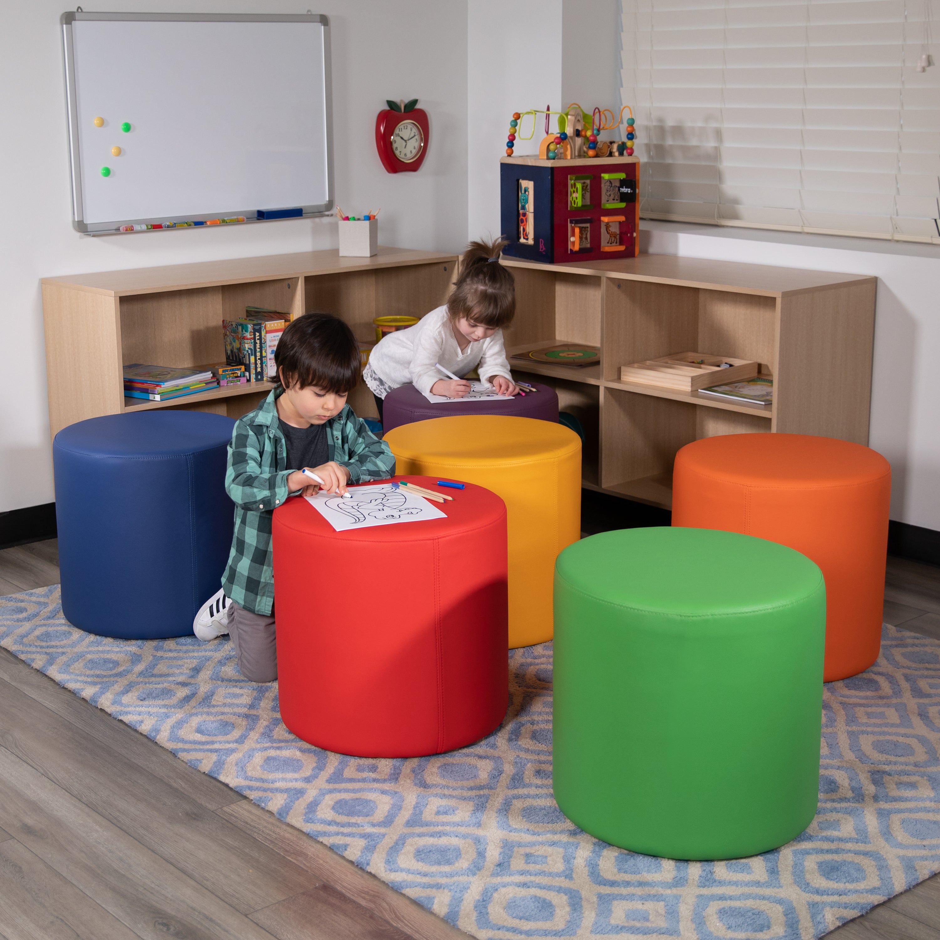 Nicholas Soft Seating Flexible Circle for Classrooms and Common Spaces - 18" Seat Height (Red)
