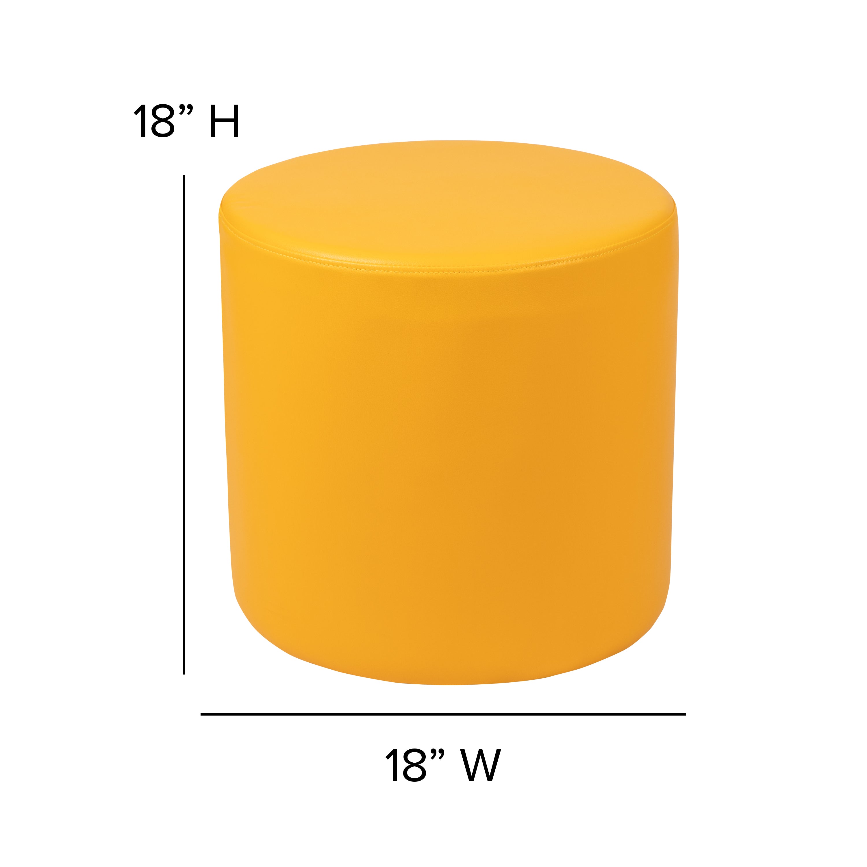Nicholas Soft Seating Flexible Circle for Classrooms and Common Spaces - 18" Seat Height (Yellow)