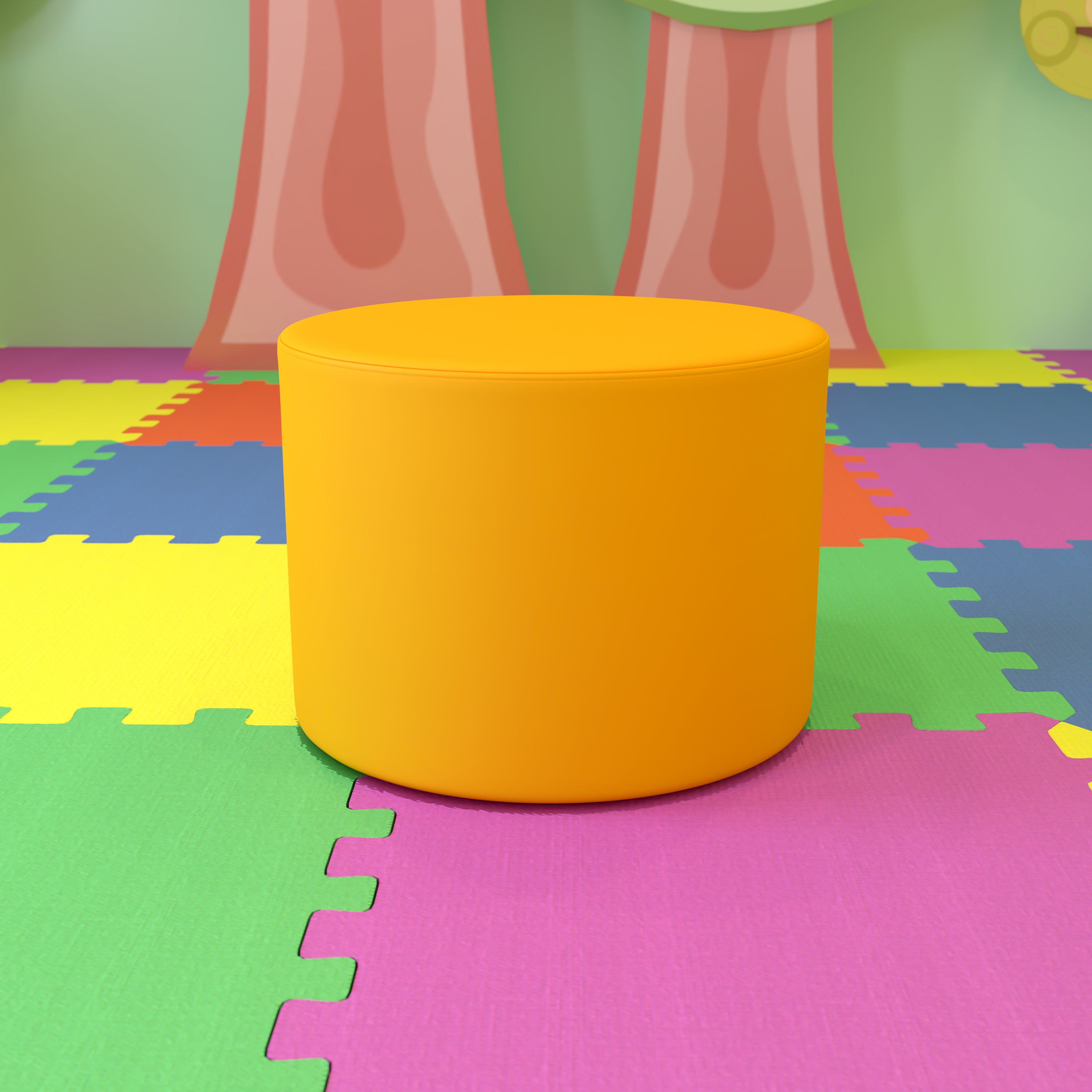 Nicholas Large Soft Seating Flexible Circle for Classrooms and Common Spaces - Yellow (18" Height x 24" Diameter)