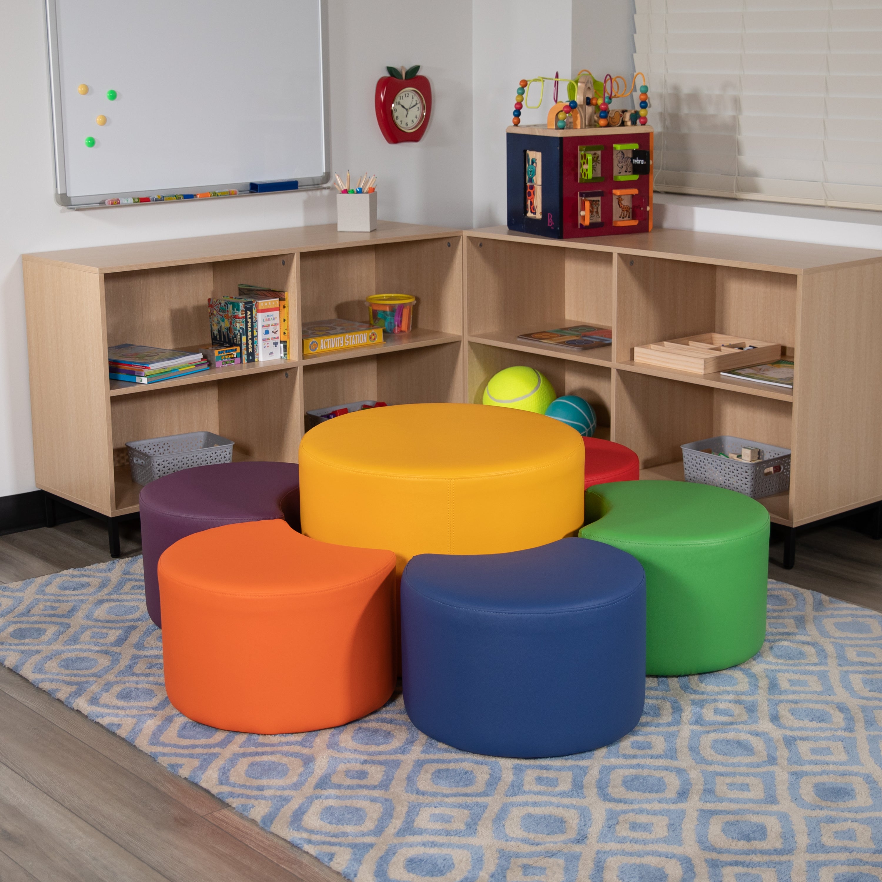 Nicholas Large Soft Seating Flexible Circle for Classrooms and Common Spaces - Yellow (18" Height x 24" Diameter)