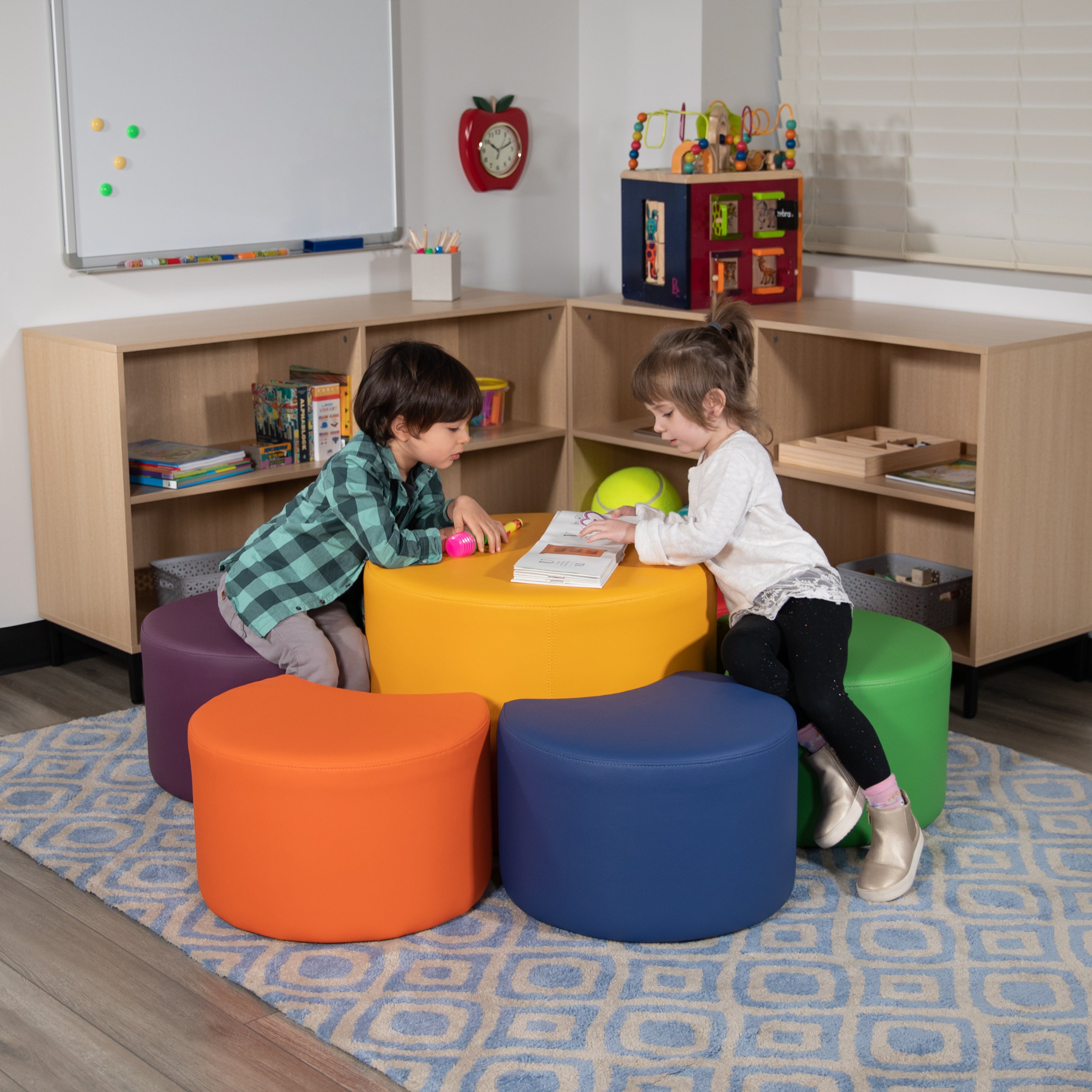 Nicholas Large Soft Seating Flexible Circle for Classrooms and Common Spaces - Yellow (18" Height x 24" Diameter)