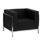HERCULES Imagination Series Contemporary Black LeatherSoft Chair with Encasing Frame