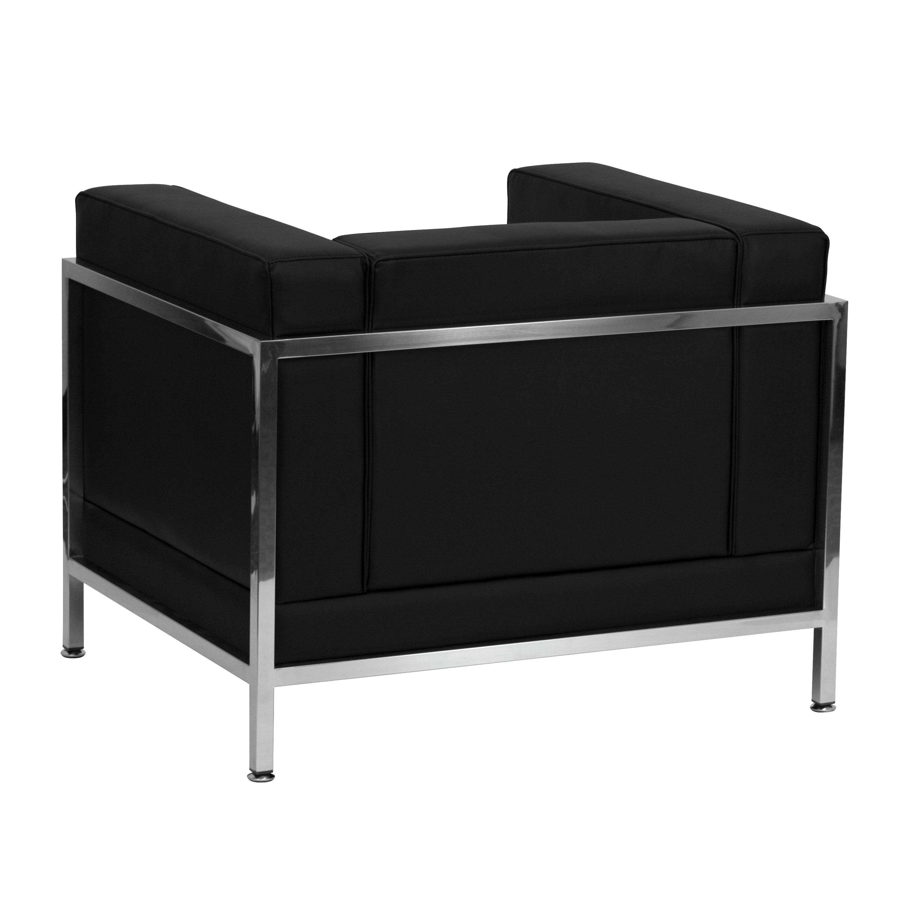 HERCULES Imagination Series Contemporary Black LeatherSoft Chair with Encasing Frame
