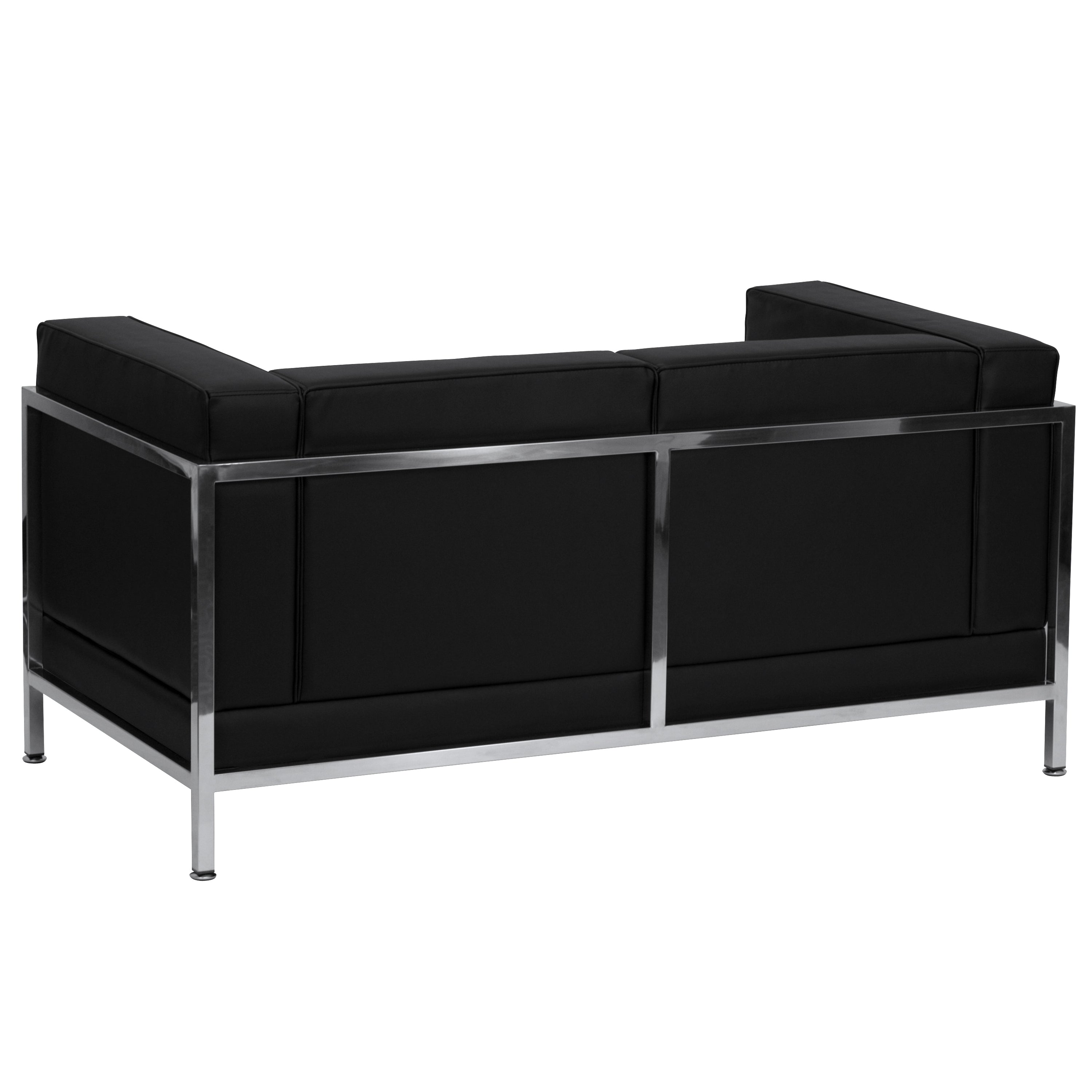 HERCULES Imagination Series Contemporary Black LeatherSoft Loveseat with Encasing Frame