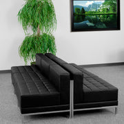 HERCULES Imagination Series Black LeatherSoft Lounge Set with Ganging Clips, 6 Pieces