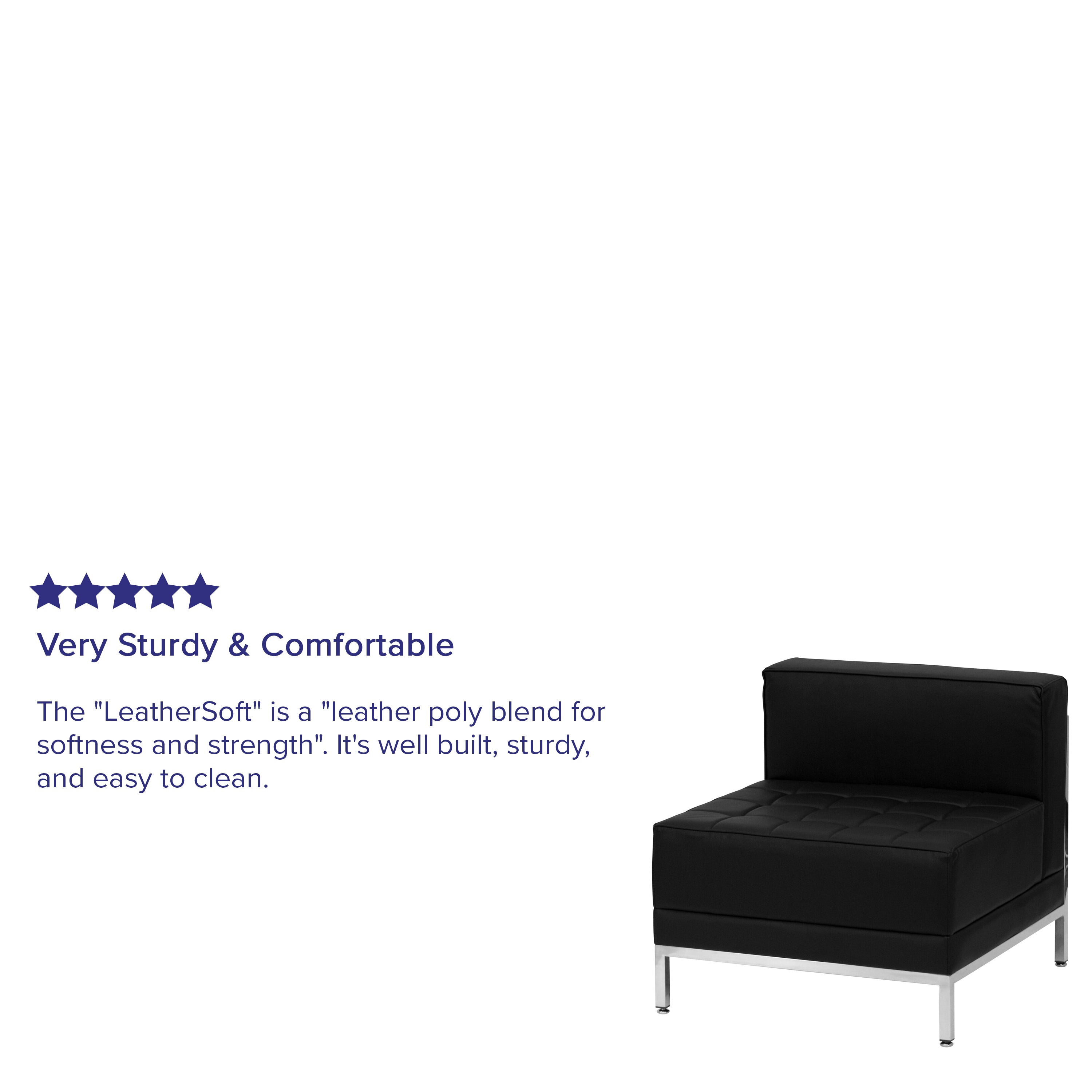 HERCULES Imagination Series Contemporary Black LeatherSoft Middle Chair