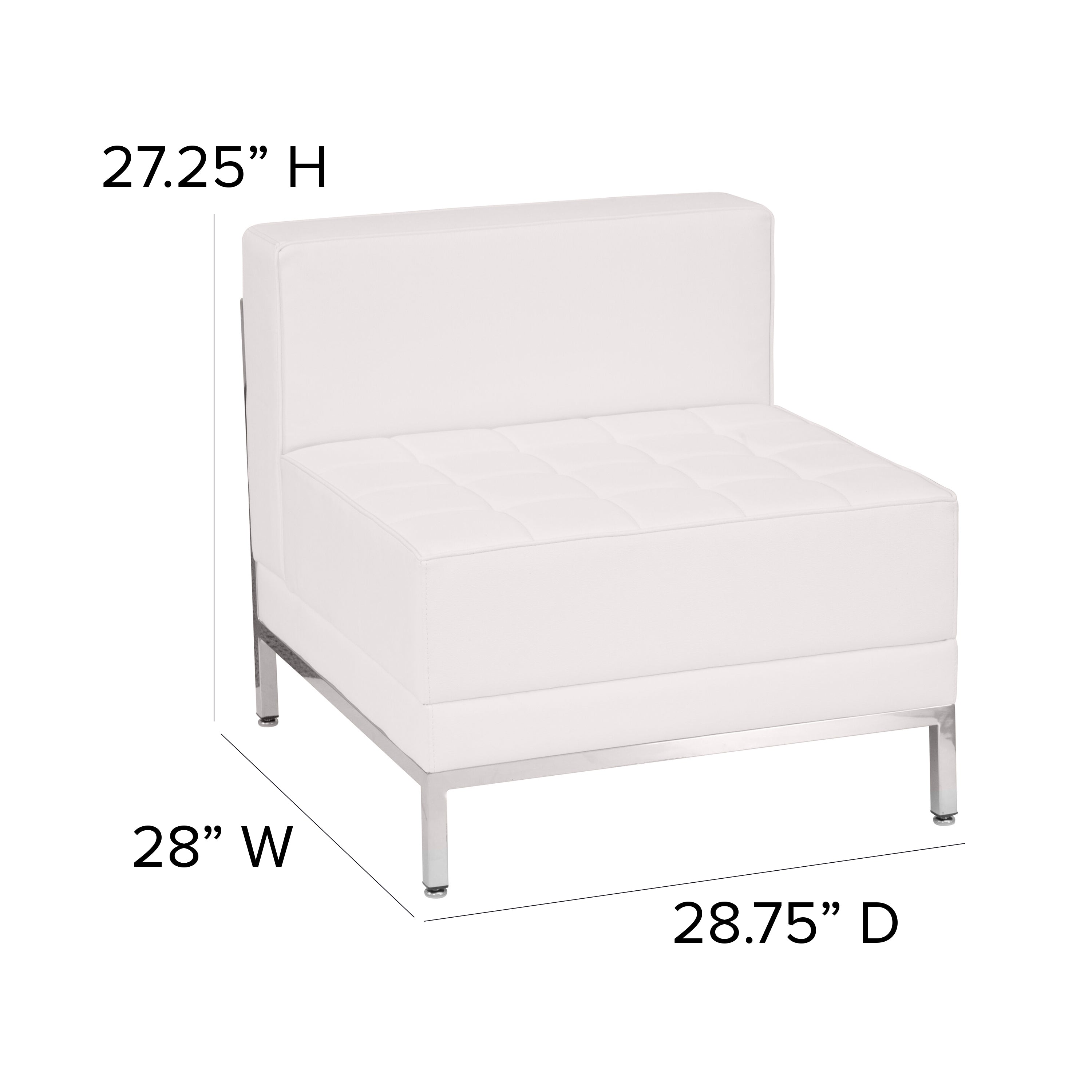 HERCULES Imagination Series Contemporary Melrose White LeatherSoft Middle Chair