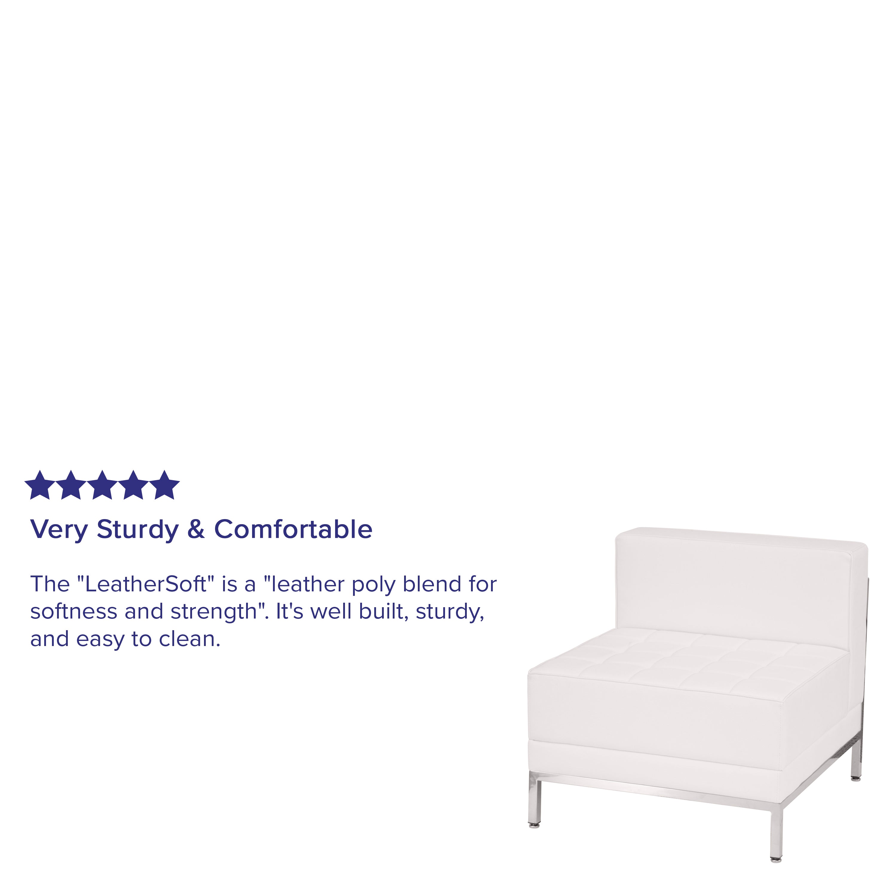 HERCULES Imagination Series Contemporary Melrose White LeatherSoft Middle Chair