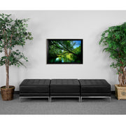 HERCULES Imagination Series Black LeatherSoft Three Seat Bench with Ganging Clips