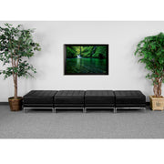 HERCULES Imagination Series Black LeatherSoft Four Seat Bench with Ganging Clips
