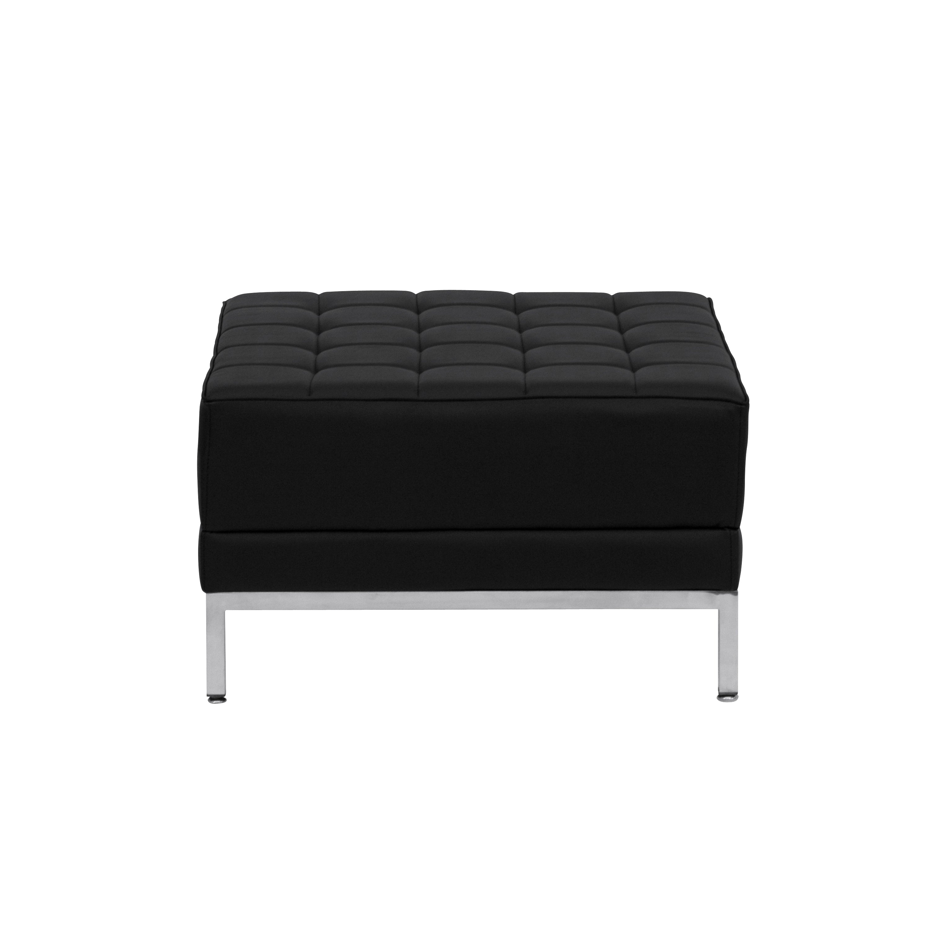 HERCULES Imagination Series Black LeatherSoft Ottoman