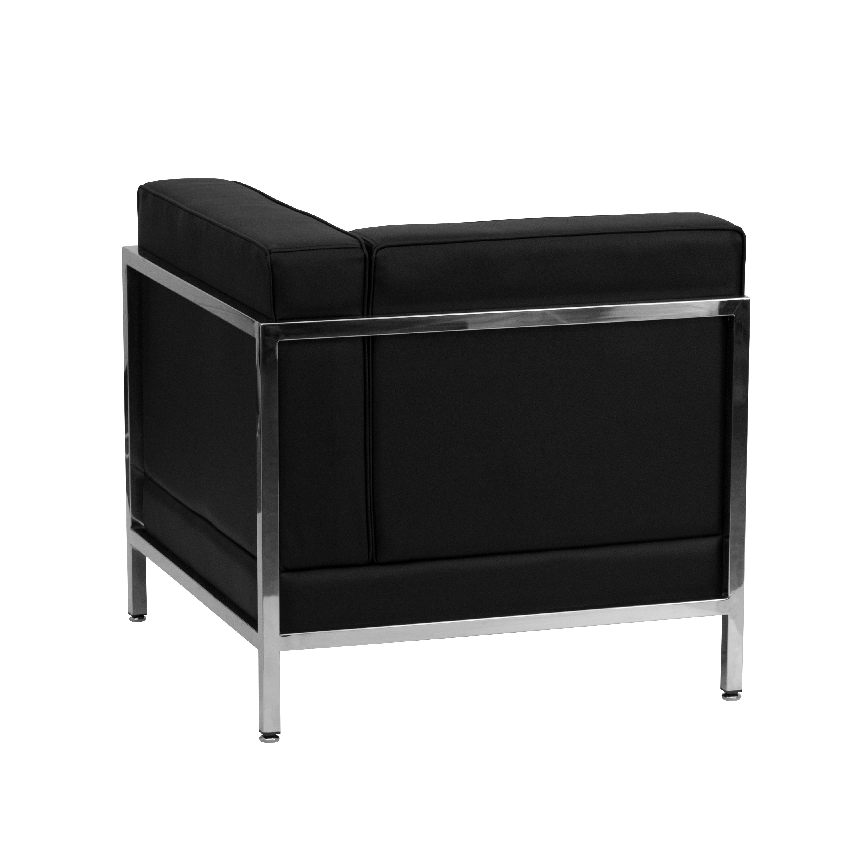HERCULES Imagination Series Contemporary Black LeatherSoft Right Corner Chair with Encasing Frame