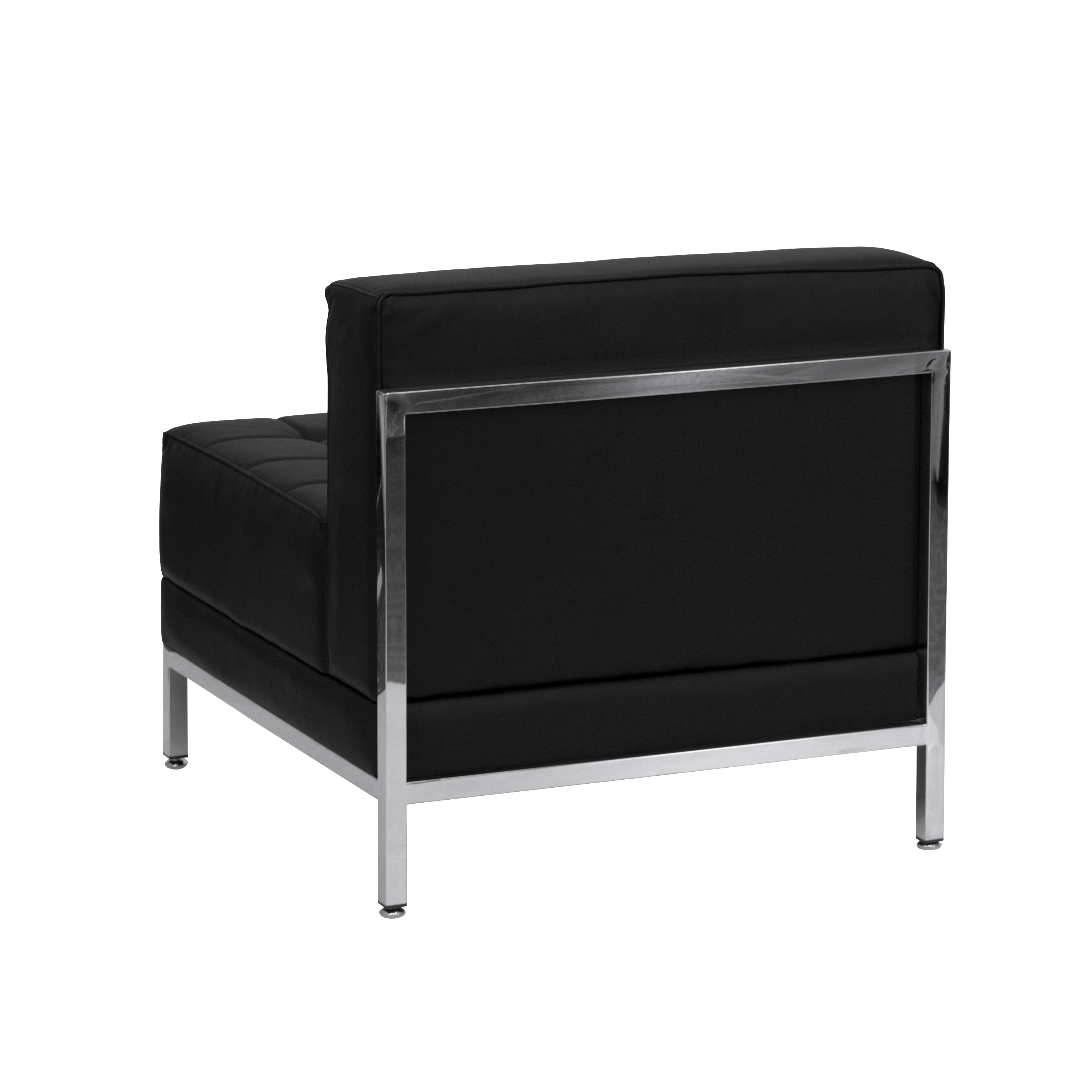 HERCULES Imagination Series Black LeatherSoft Sectional Configuration with Ganging Clips, 9 Pieces