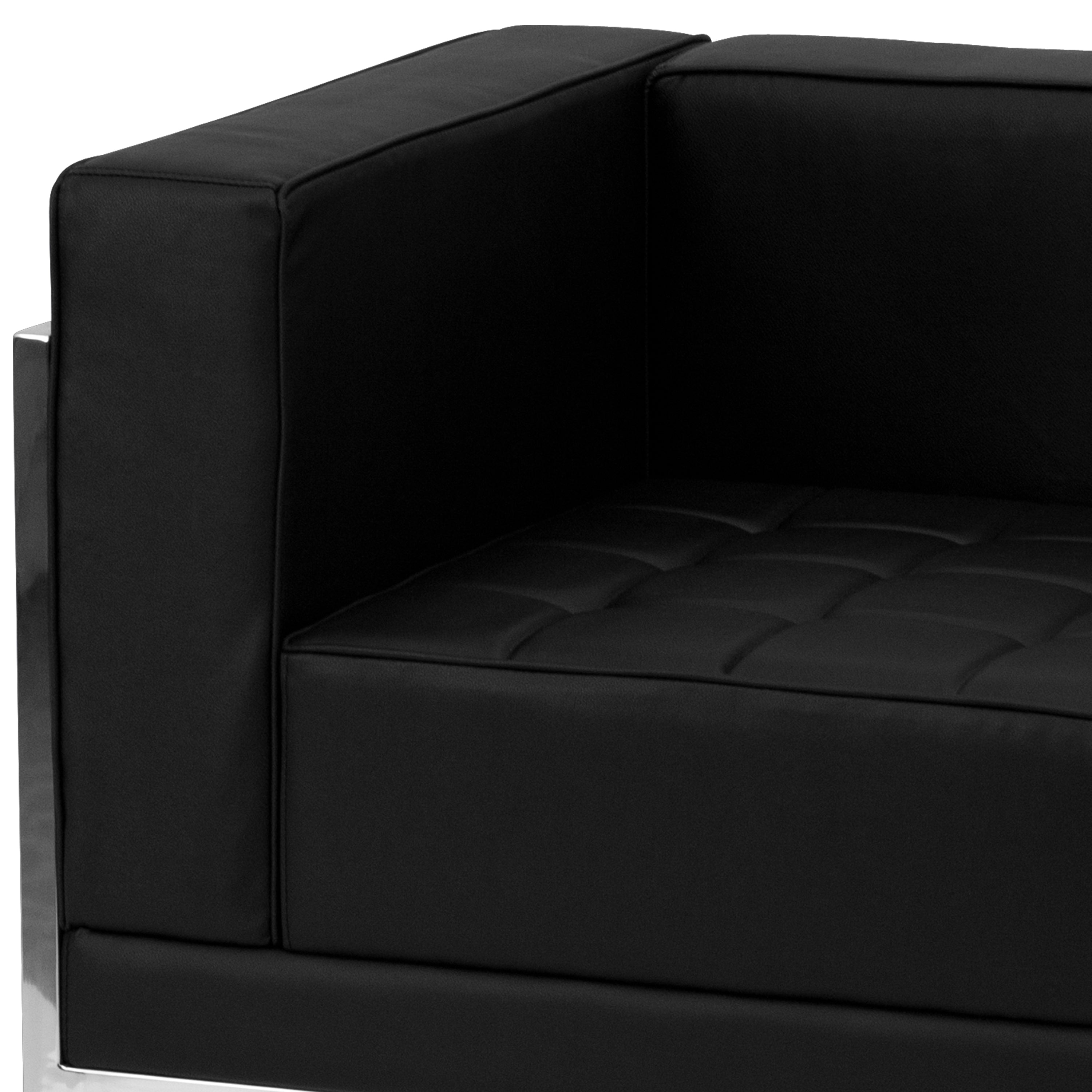 HERCULES Imagination Series Black LeatherSoft Sectional Configuration with Ganging Clips, 9 Pieces