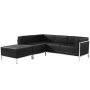 HERCULES Imagination Series Black LeatherSoft Sectional Configuration with Ganging Clips, 3 Pieces