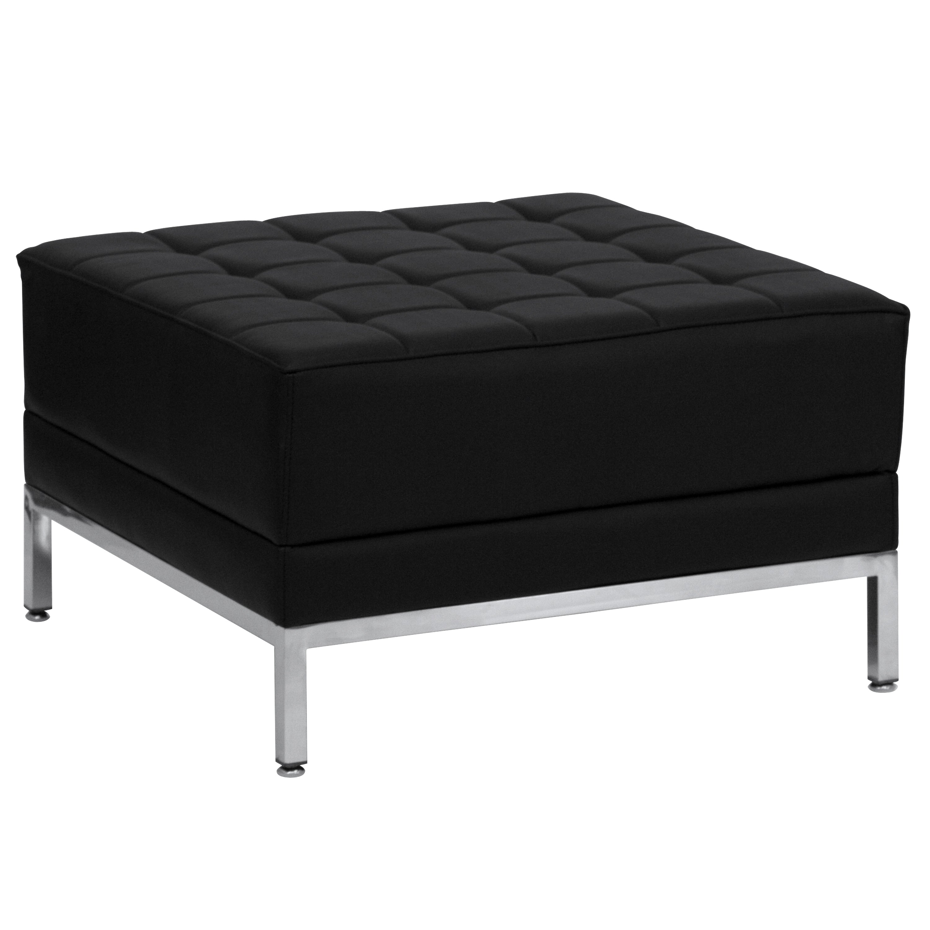 HERCULES Imagination Series Black LeatherSoft Sectional & Sofa Set with Ganging Clips, 10 Pieces