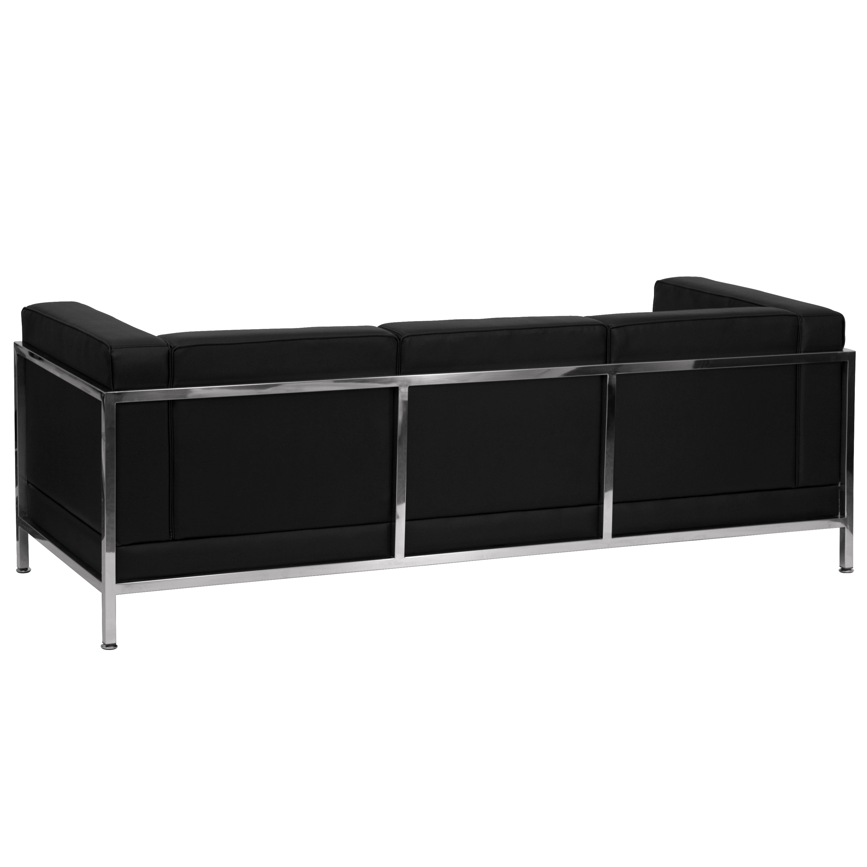 HERCULES Imagination Series Contemporary Black LeatherSoft Sofa with Encasing Frame