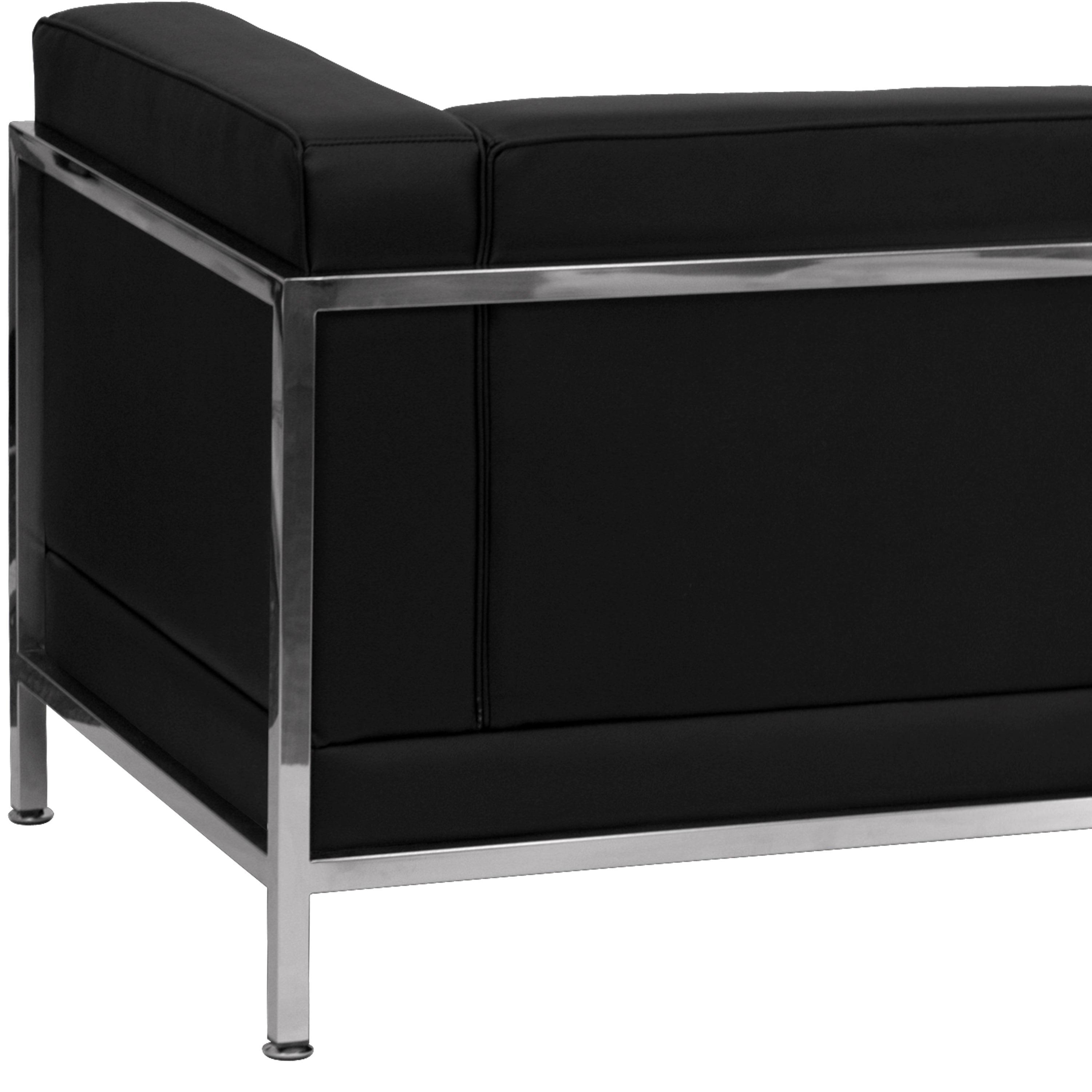 HERCULES Imagination Series Contemporary Black LeatherSoft Sofa with Encasing Frame