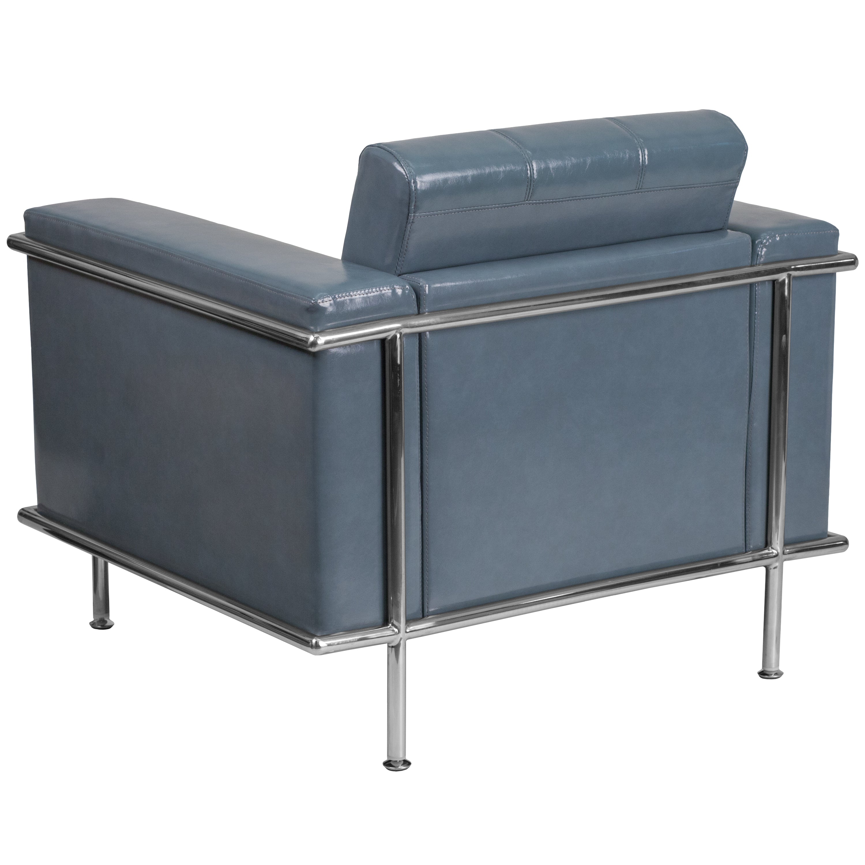 HERCULES Lesley Series Contemporary Gray LeatherSoft Chair with Encasing Frame